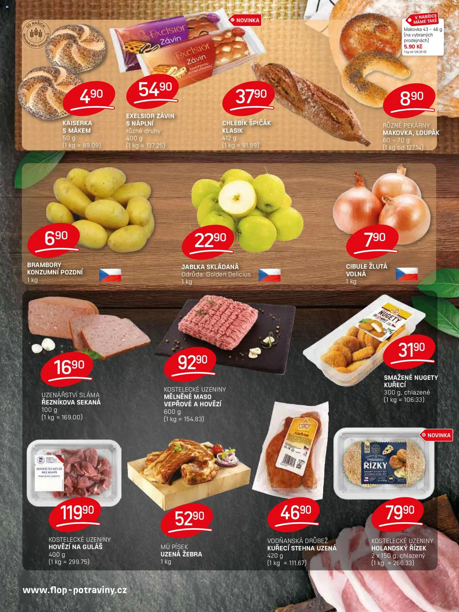 Flop leták od 07.01.2026 | Strana: 3 | Produkty: Písek, Kuřecí stehna uzená, Maso, Cibule
