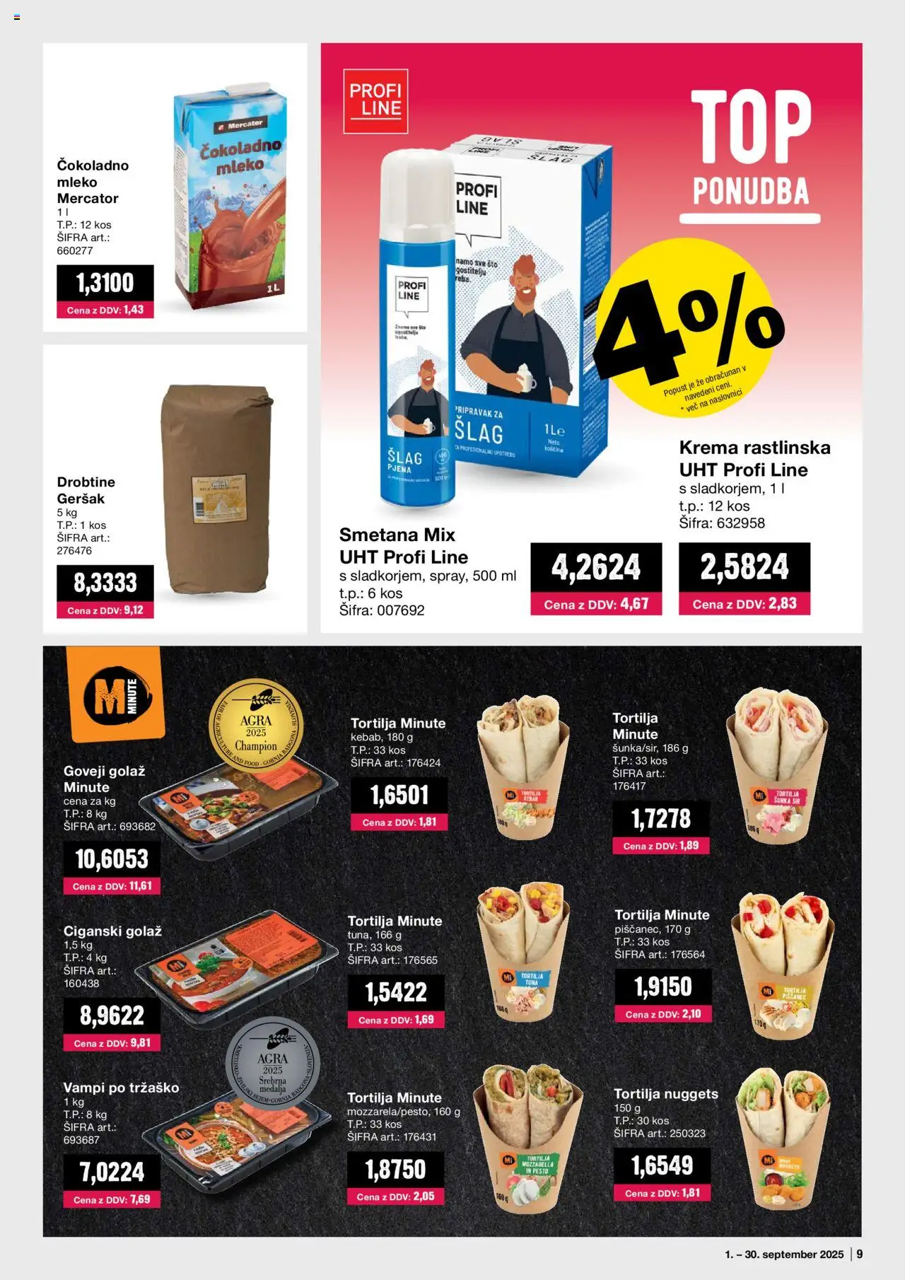 Mercator katalog │ velja od 01.09.2025 | Stran: 9 | Izdelki: Tuna, Kos, Pesto, Smetana