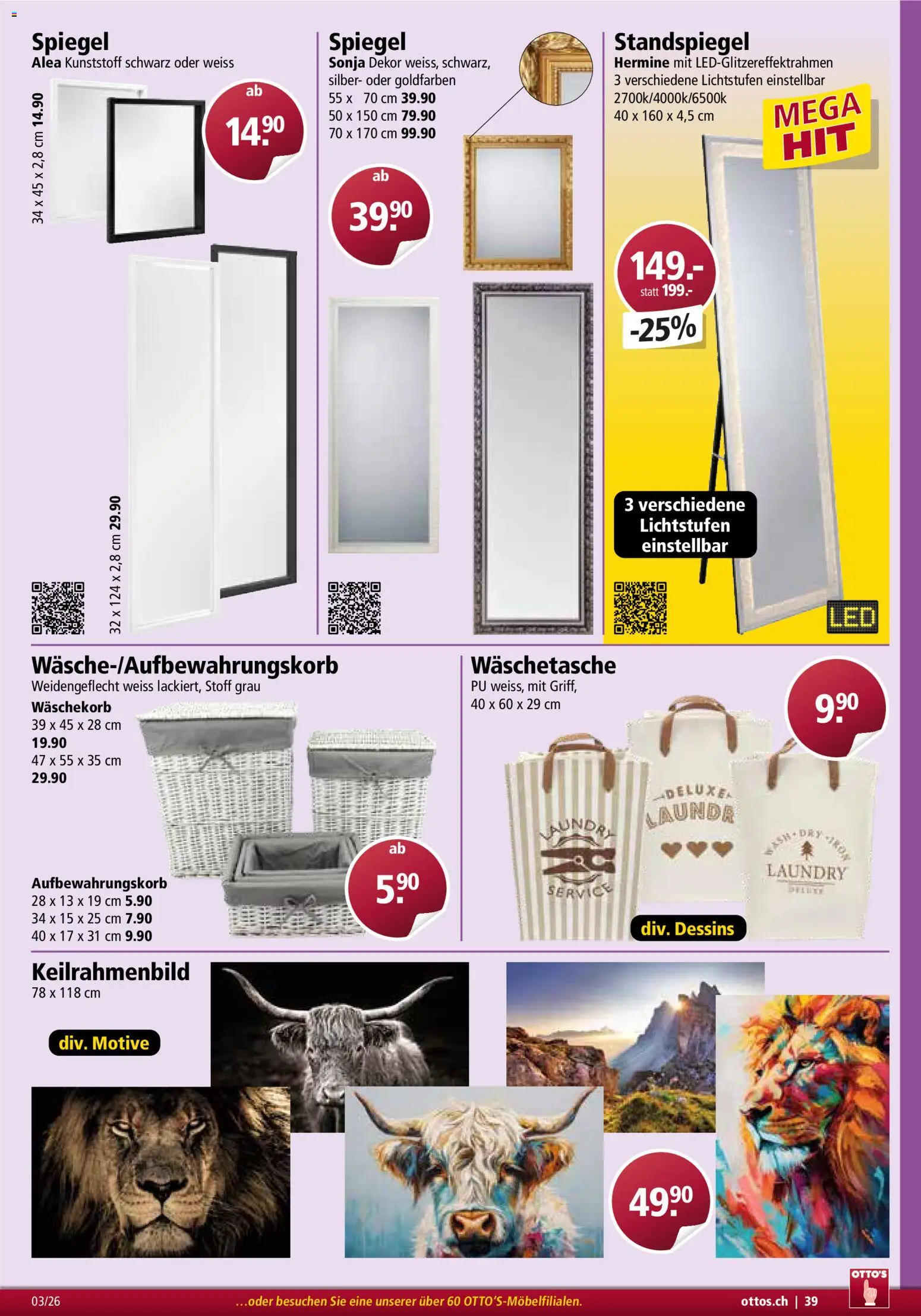 Otto's Aktionen Möbelflyer – gültig ab 01.03.2026 | Seite: 39 | Produkte: Standspiegel, Spiegel