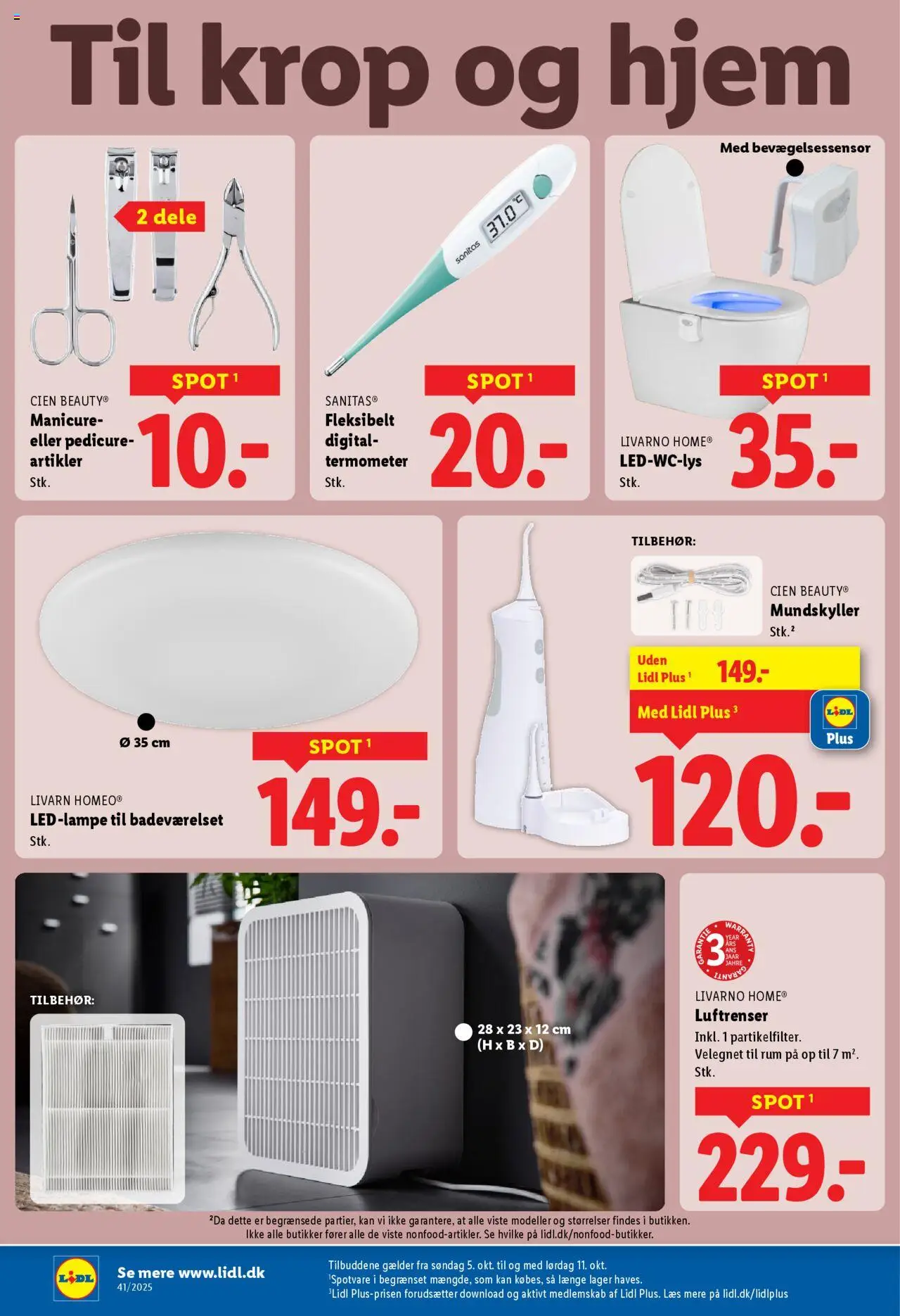 Lidl tilbudsavis – gyldig fra 05.10.2025 | Side: 34 | Produkter: Termometer, Søm, Luftrenser