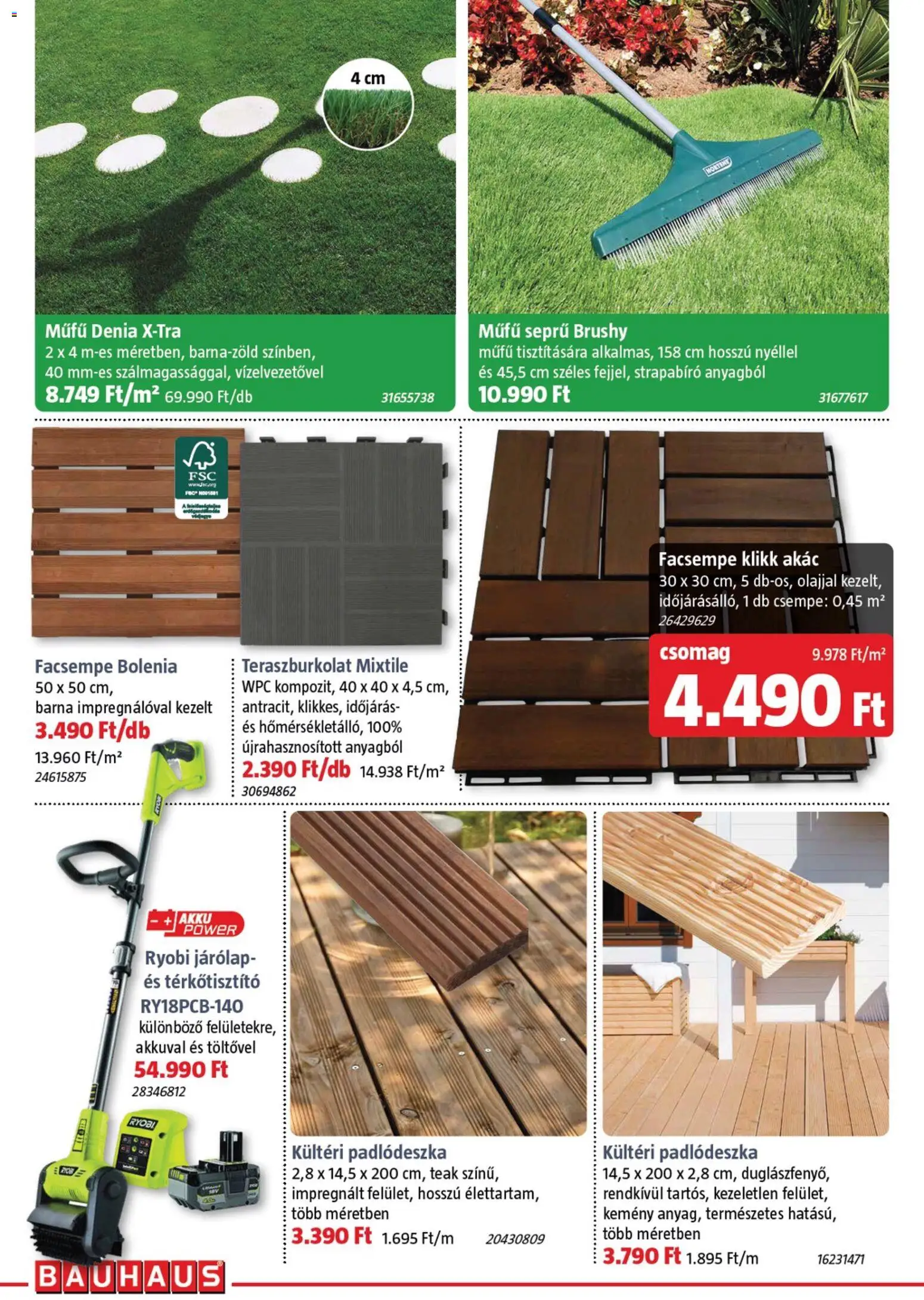 Bauhaus akciós ujság - amely érvényes a következő dátumtól: 02.04.2026 | Oldal: 16 | Termékek: Műfű, Járólap, Csempe