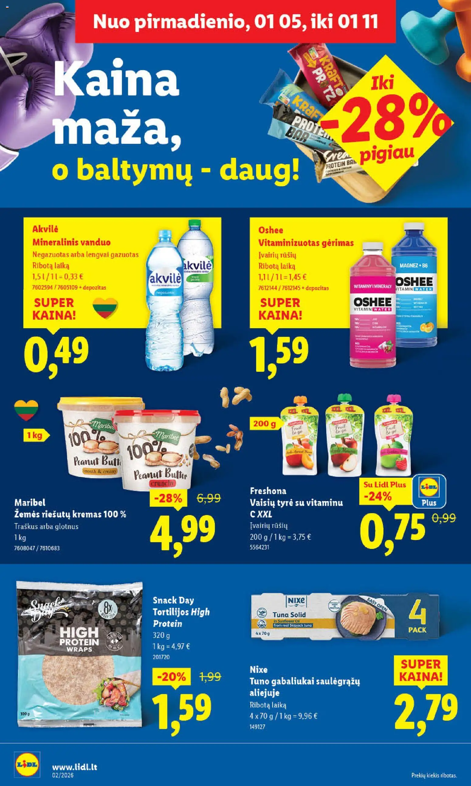 LIDL akcijos nuo 05.01.2026 | Puslapis: 14 | Prekių: Tyrė, Kremas, Mineralinis vanduo