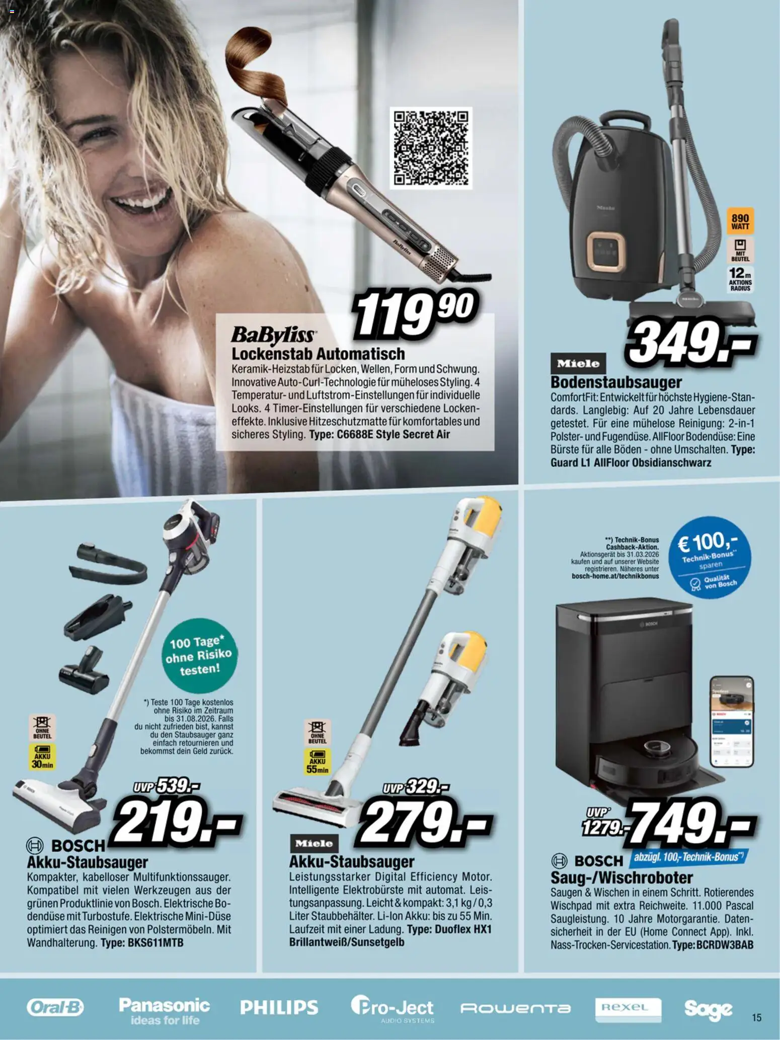 RED ZAC Flugblatt gültig ab 26.01.2026 | Seite: 15 | Produkte: Audio, Staubsauger, Lockenstab, Bürste