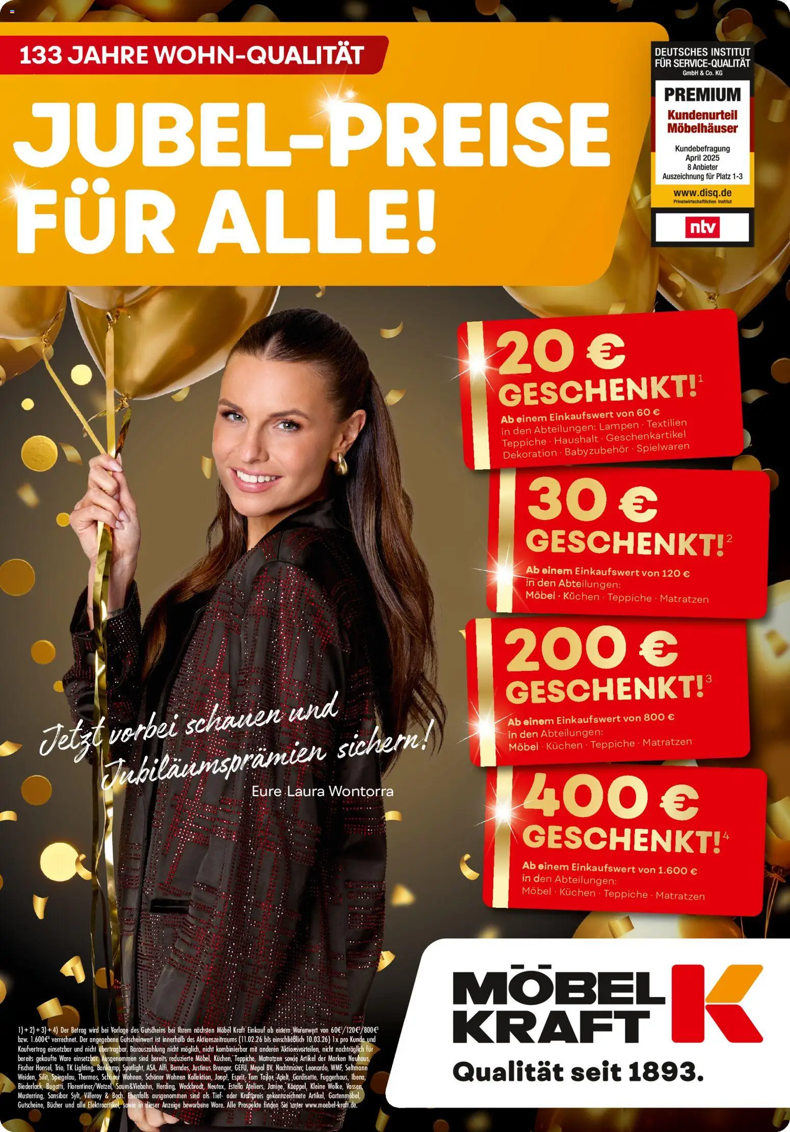 Möbel Kraft  Prospekt Jubel-Preise – gültig ab 11.02.2026 | Seite: 1 | Produkte: Kuchen