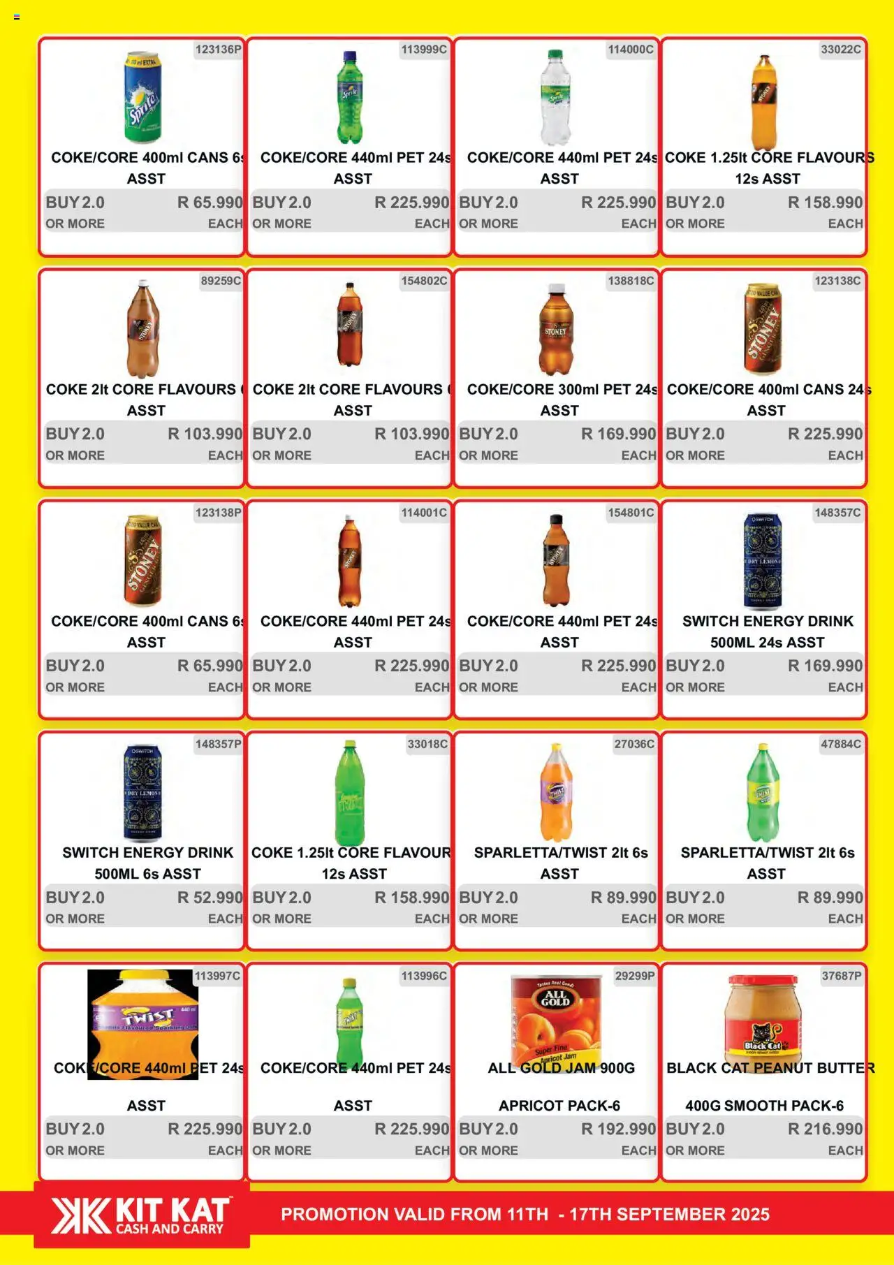 New KIT KAT Cash & Carry catalogue – valid from 11.09.2025 | Page: 7 | Products: Jam, Sprite, Stoney, Lemon