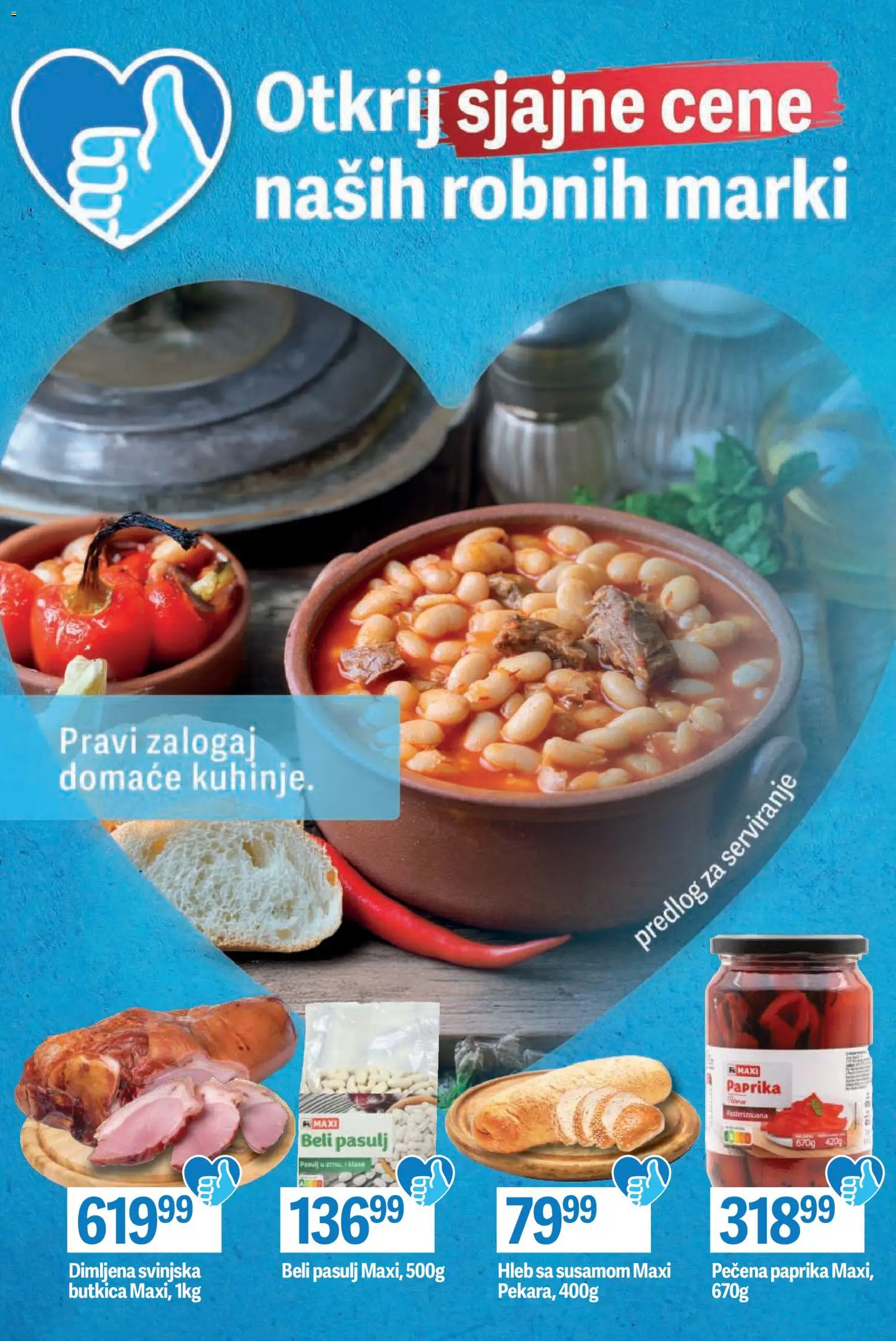 Maxi katalog - važi od 04.12.2025 | Strana: 10 | Proizvode: Pasulj, Pečena paprika, Dimljena svinjska butkica, Hleb