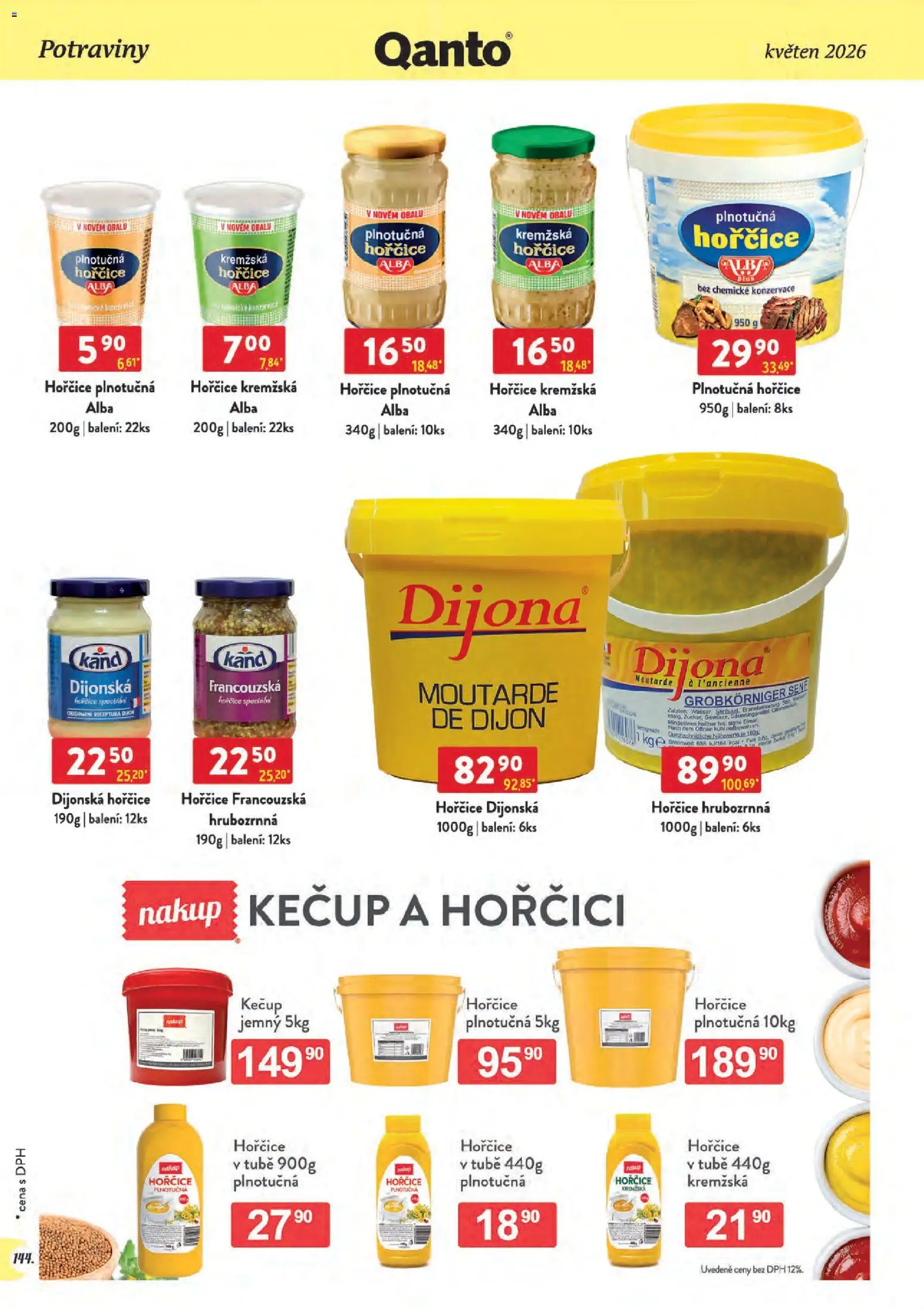 Astur & Qanto leták - Velkoobchod 05/2026 od 01.05.2026 | Strana: 144 | Produkty: Hrubozrnná hořčice, Kečup, Hořčice, Dijonská hořčice
