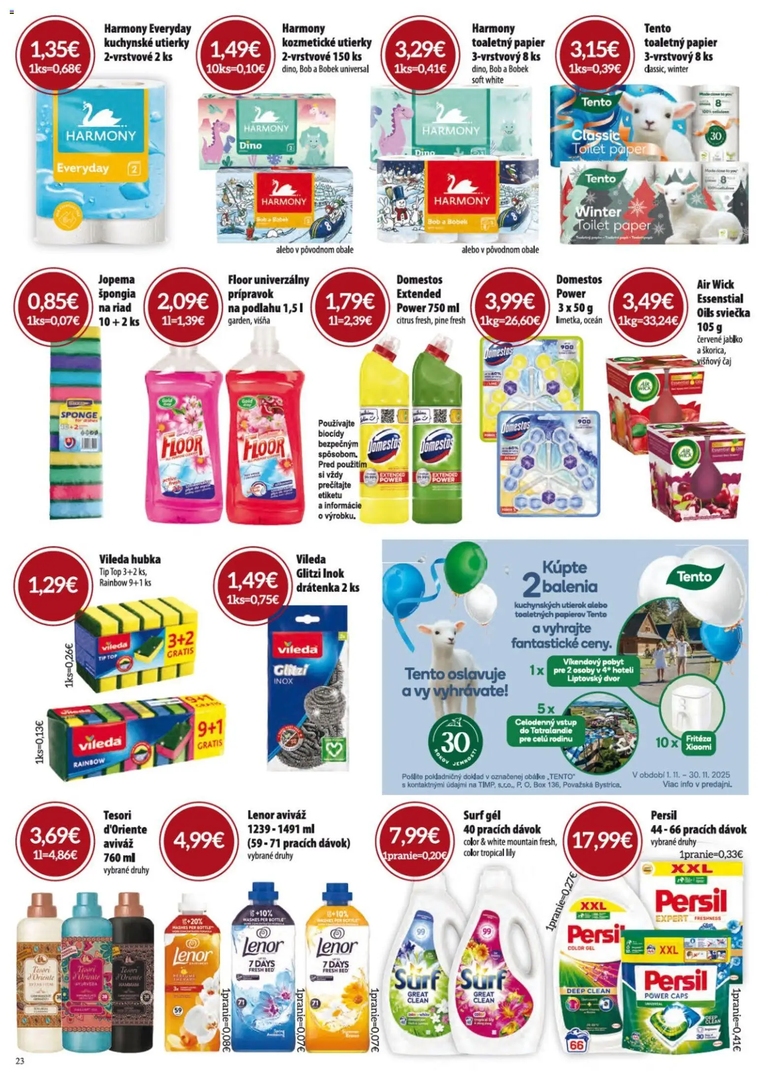 Nové KARMEN CBA akcie – leták je platný od 06.11.2025 | Strana: 23 | Produkty: Fritéza, Čaj, Lenor