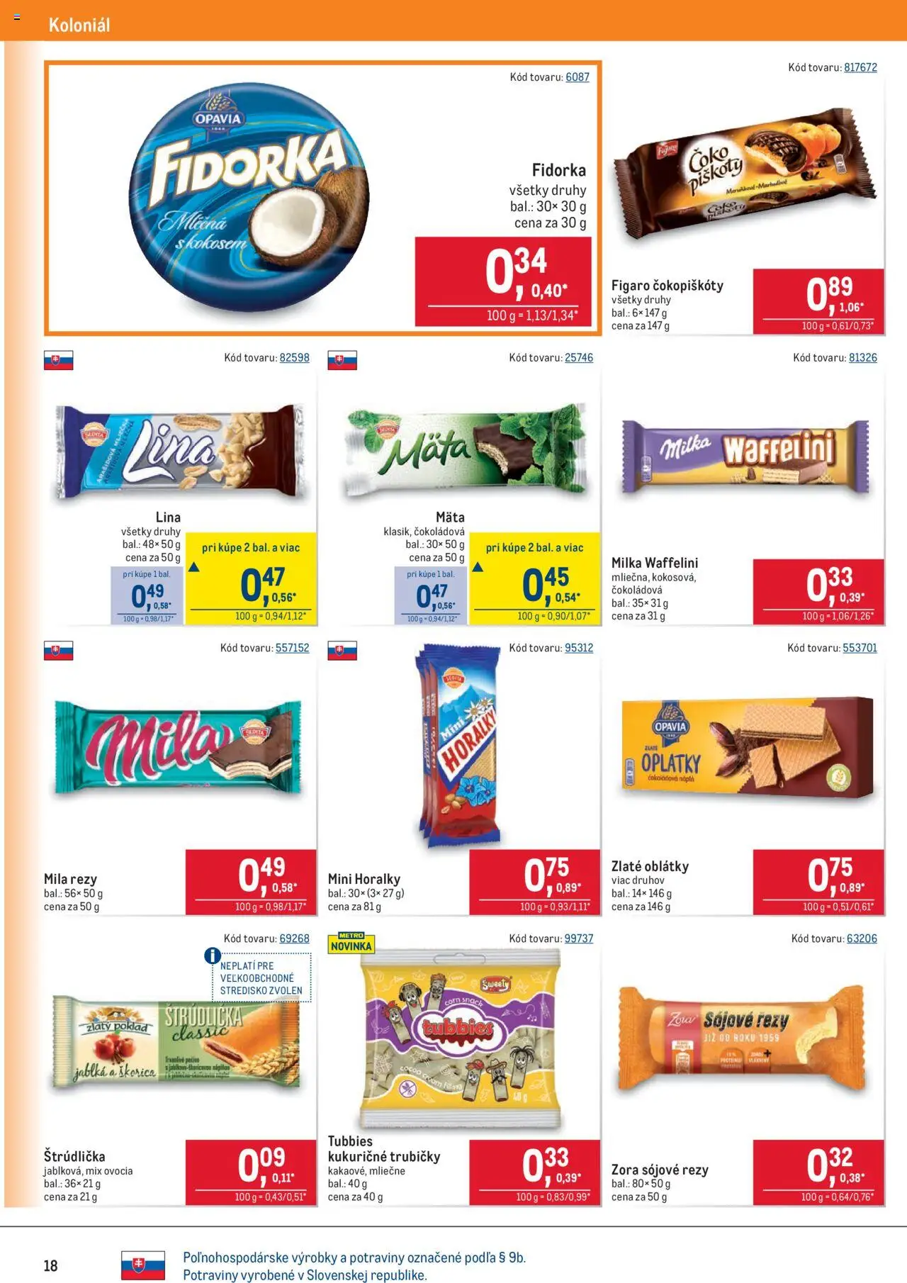 Metro maloobchod │ platný od 18.06.2025 | Strana: 18 | Produkty: Jablká, Mila, Milka, Horálky