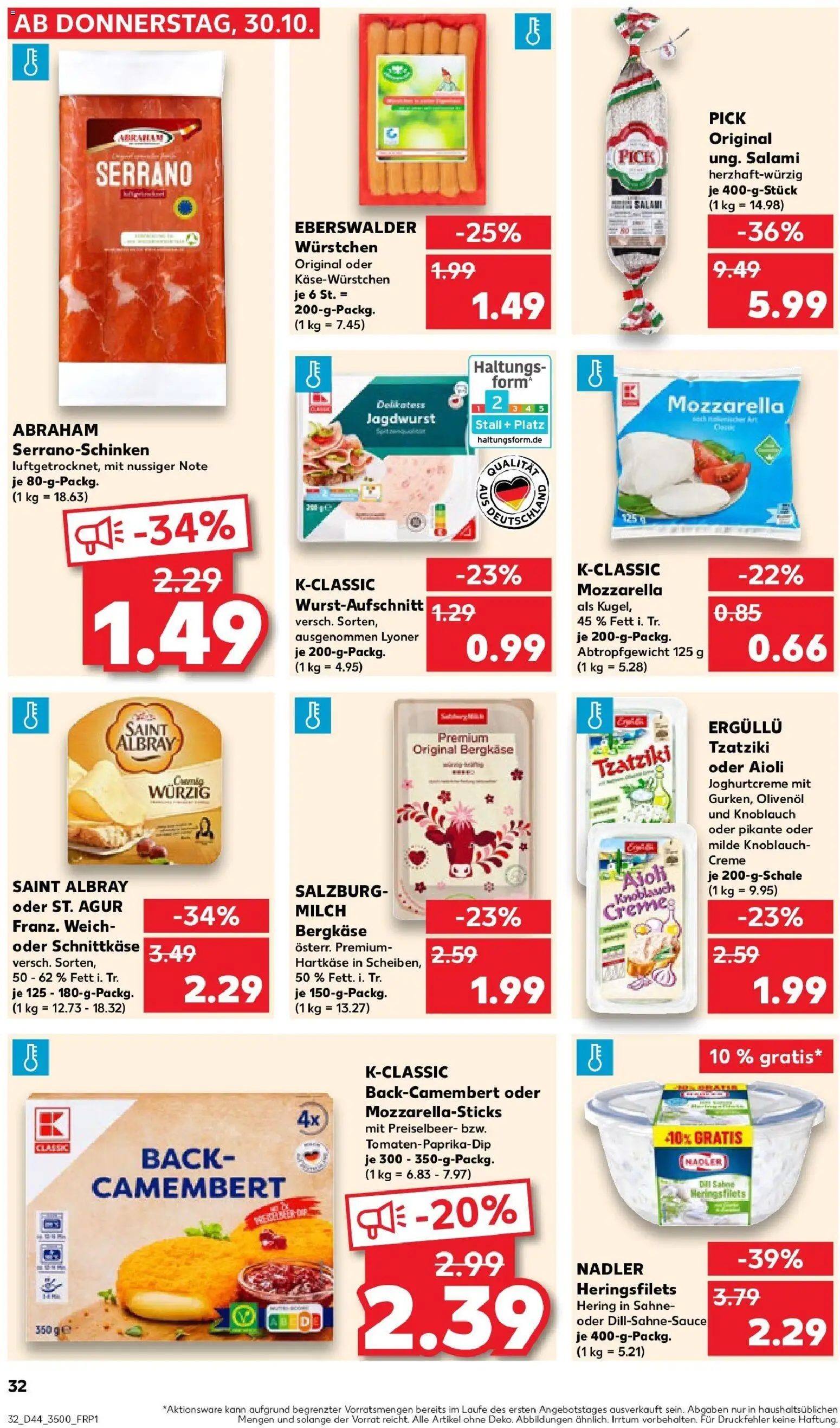 Kaufland prospekt Plauen	 – gültig ab 30.10.2025 | Seite: 32 | Produkte: Milch, Creme, Knoblauch, Dill