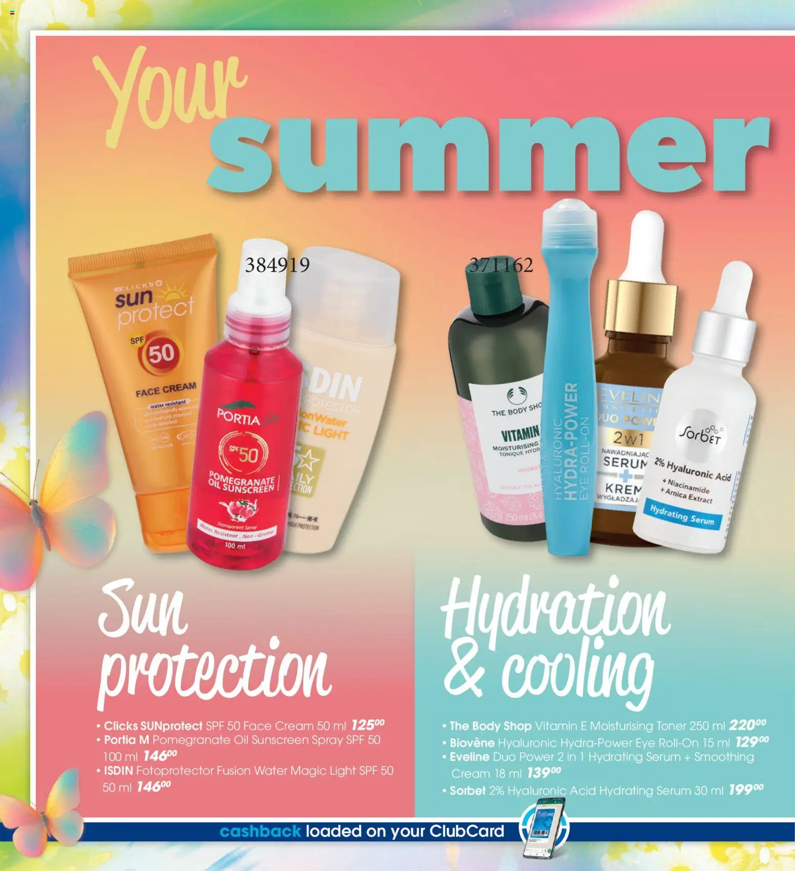 New Clicks catalogue – valid from 30.10.2025 | Page: 14 | Products: Serum, Toner, Sunscreen, Water