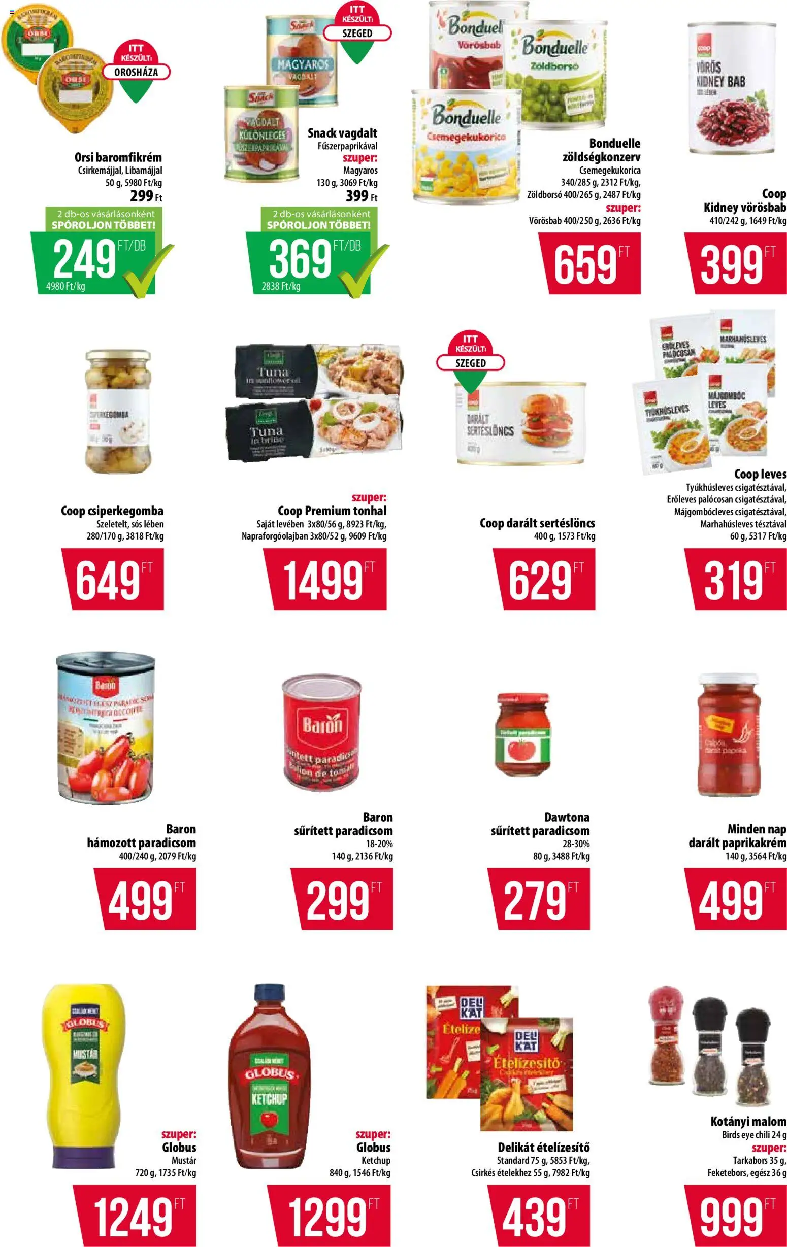 COOP akciós ujság - amely érvényes a következő dátumtól: 27.11.2025 | Oldal: 8 | Termékek: Zöldborsó, Sűrített paradicsom, Paradicsom, Mustár