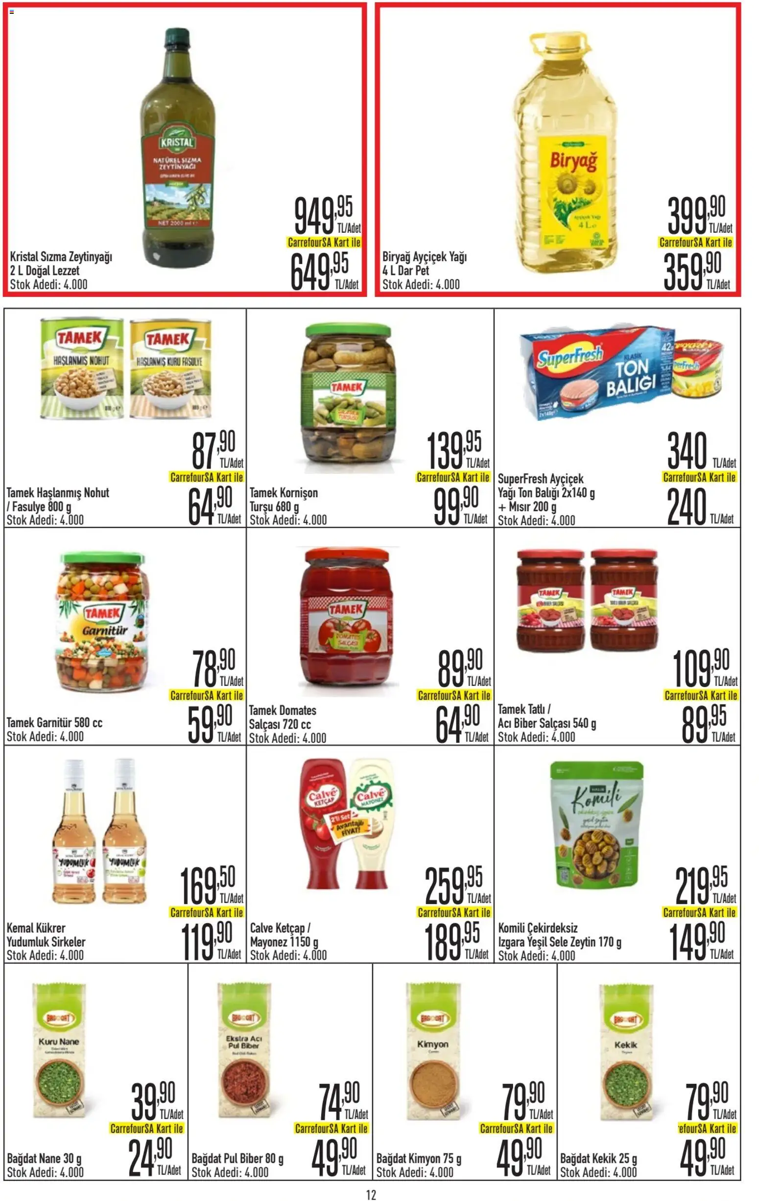 CarrefourSA Katalog - 09.04.2026 tarihinden itibaren geçerlidir | Sayfa: 13 | Ürünler: Ketçap, Mayonez, Zeytin, Nane