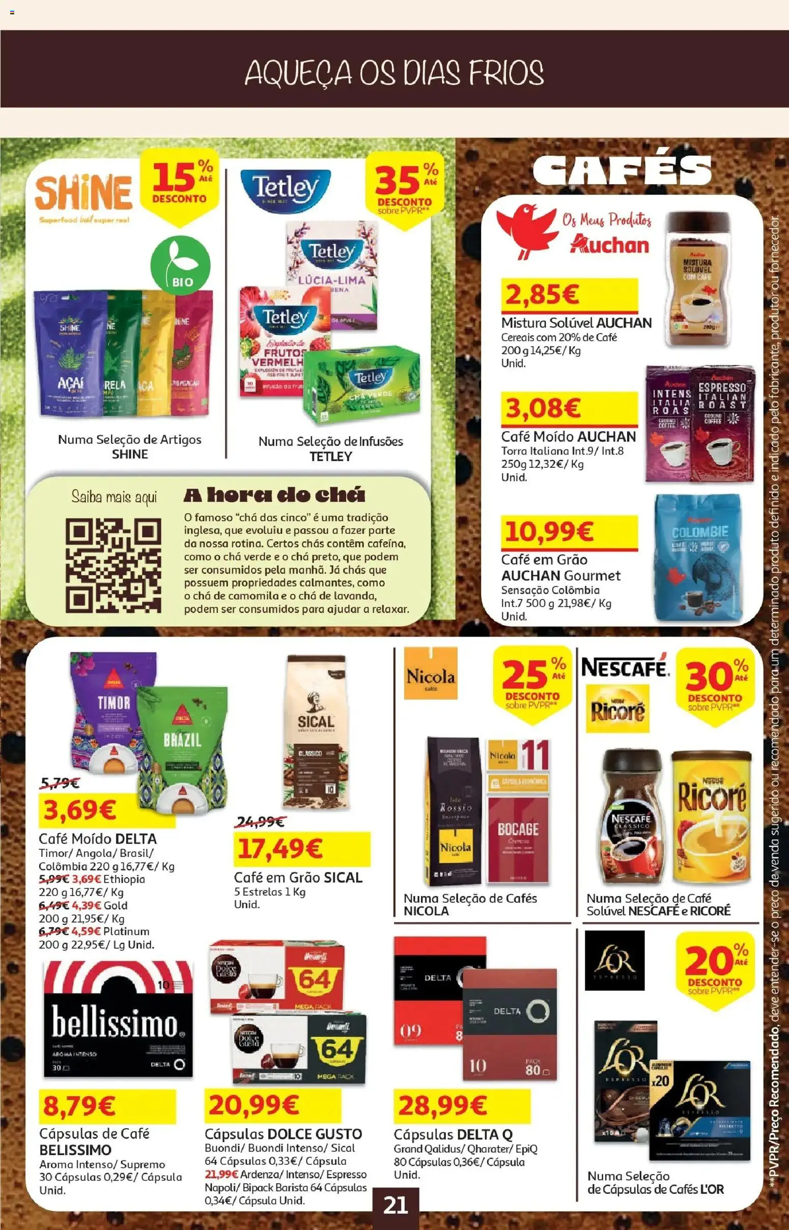 Auchan - O bem-estar começa em casa! │ válido de 26.12.2025 | Página: 21 | Produtos: Açai, Delta q, Chás, Café