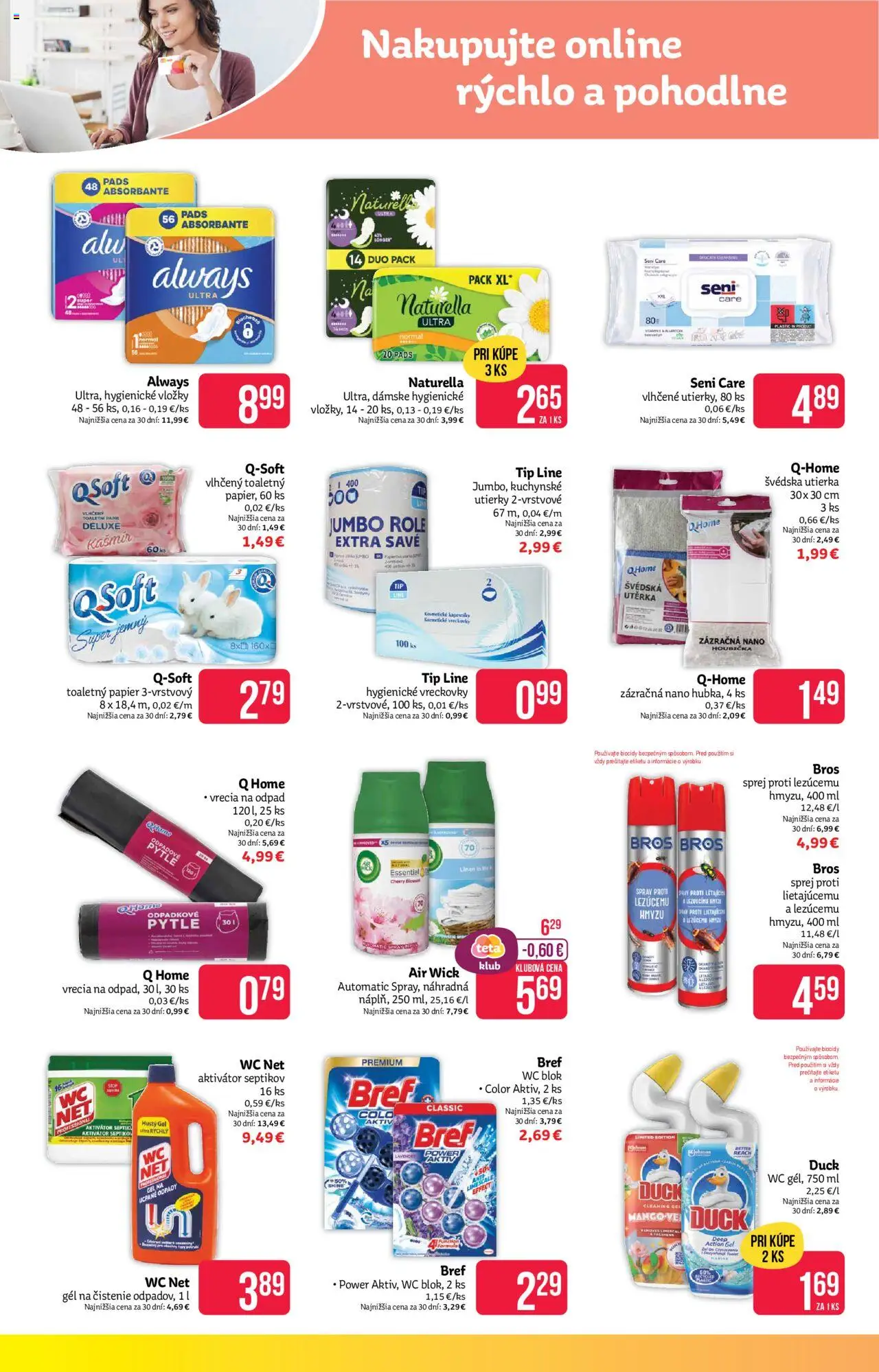 Teta drogerie leták │ platný od 21.07.2025 | Strana: 14 | Produkty: Hubka, WC NET, Wc blok, Air Wick