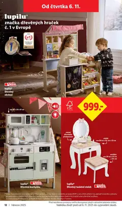 Náhled letáku lupilu® Dřevěná kuchyňka, Dřevěná kuchyňka pro děti od 20.10.2025 | Strana: 12 | Produkty: Kuchyňka, Dřevěný toaletní stolek, Stolek, Mysli