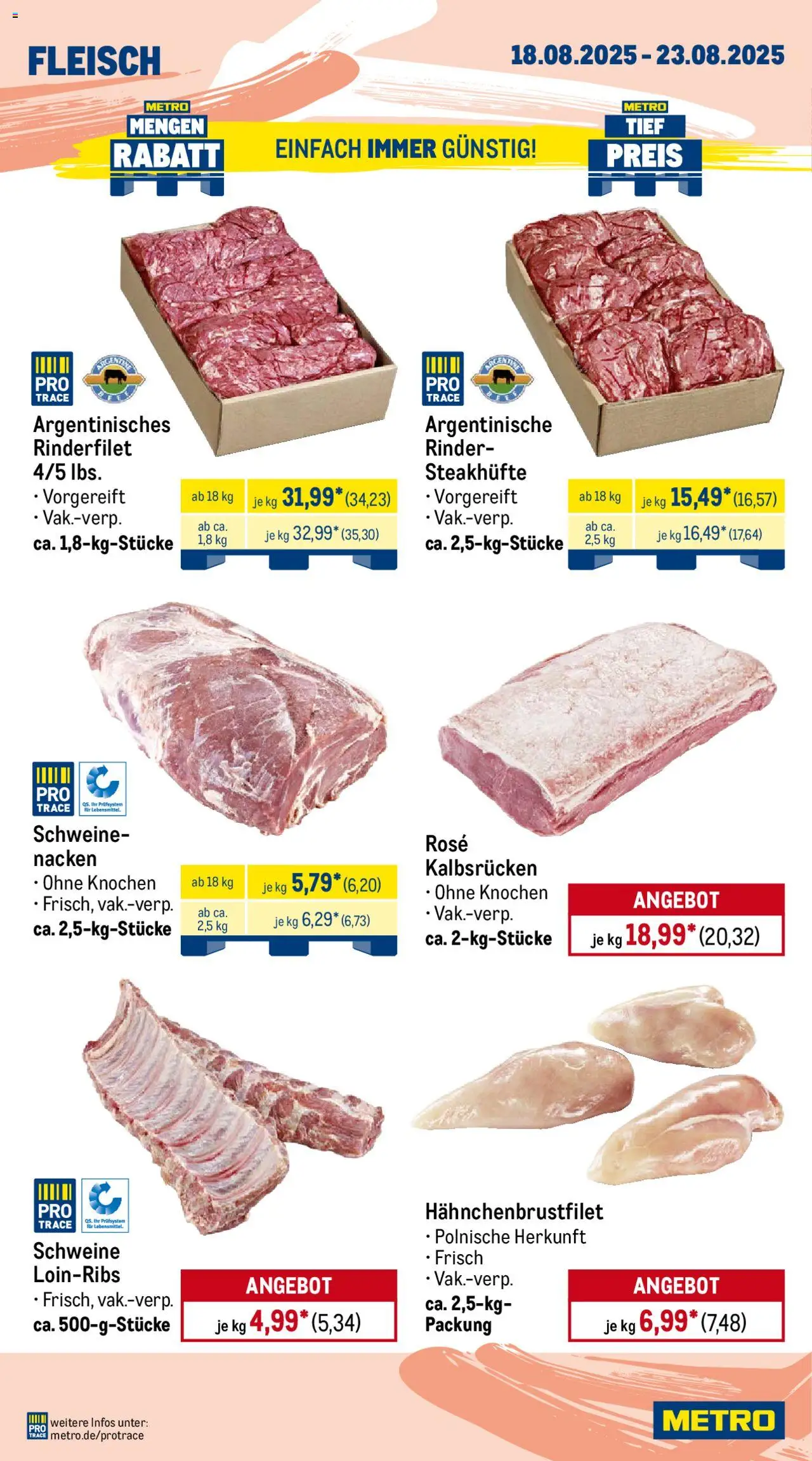 Metro Wochen-Angebote Gastro - gültig ab dem 18.08.2025 | Seite: 2 | Produkte: Rinderfilet, Fleisch