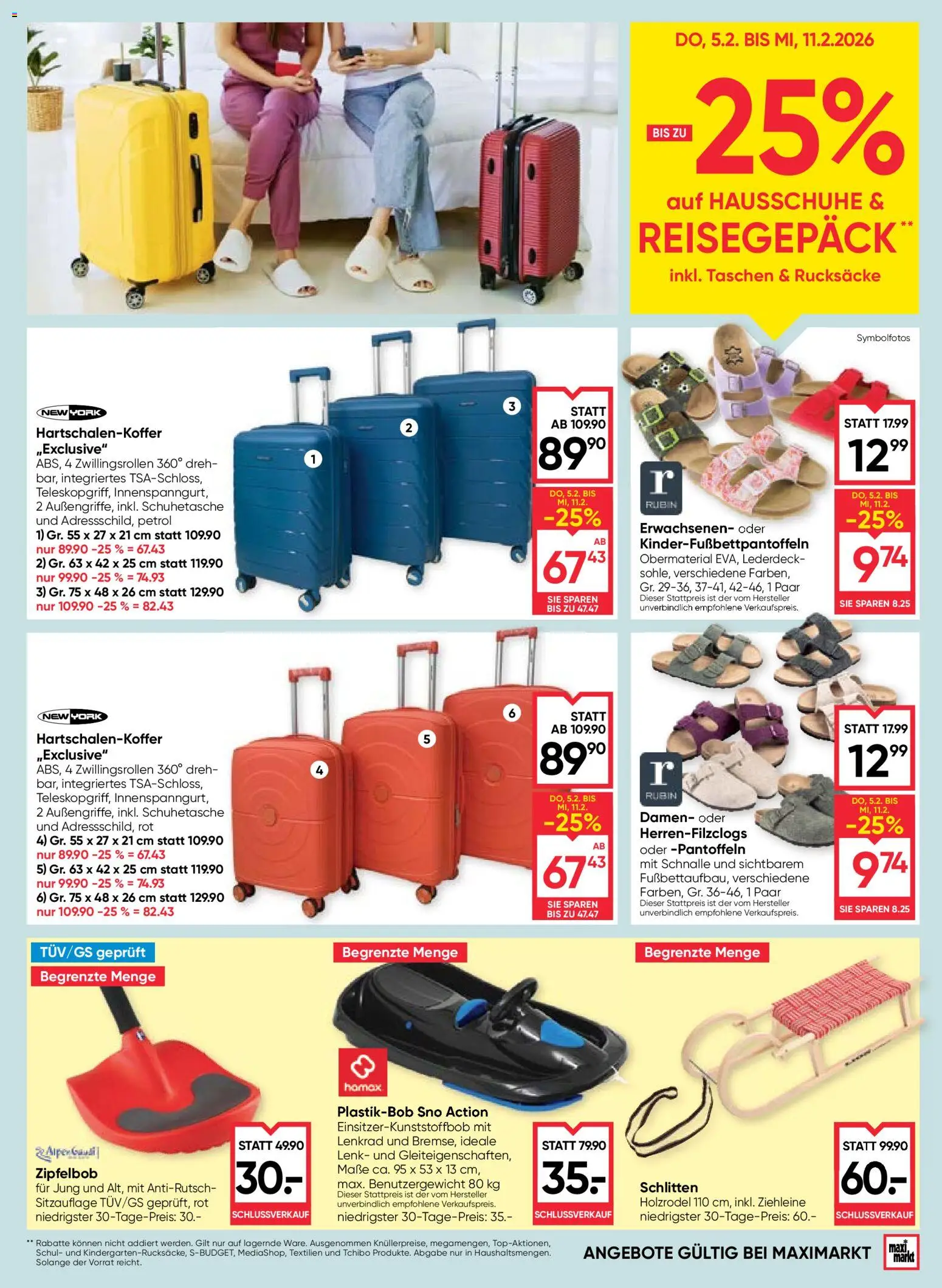 Maximarkt Flugblatt gültig ab 05.02.2026 | Seite: 21 | Produkte: Hausschuhe