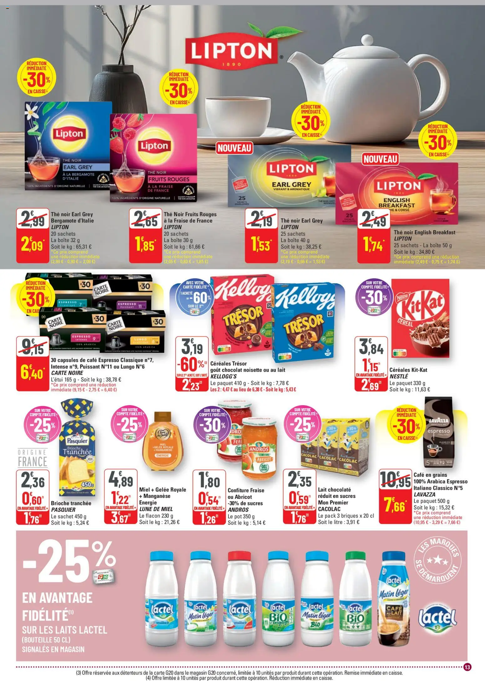{H1} | Page: 13 | Produits: Abricot, Noisette, Café en grains, Lait