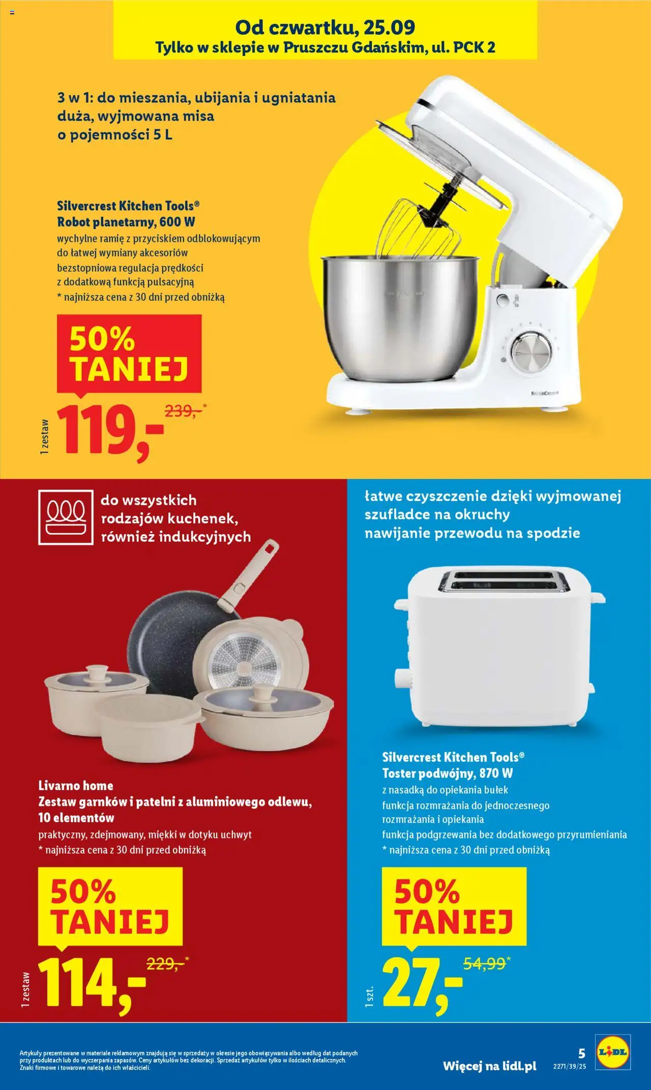 Lidl Gazetka - Wielkie otwarcie od 25.09.2025 | Strona: 5 | Produkty: Robot, Toster
