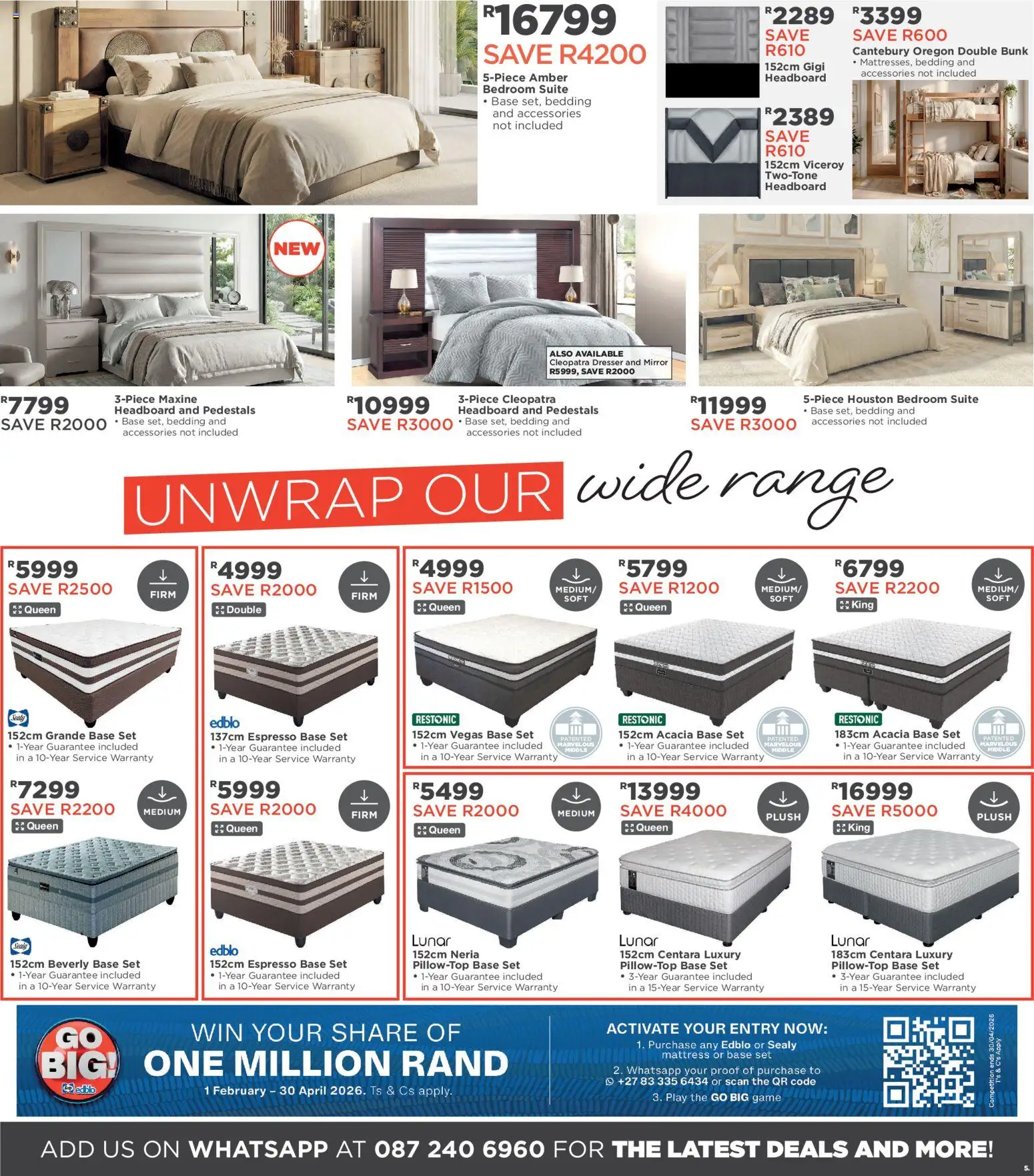 New House and Home catalogue – valid from 20.04.2026 | Page: 5 | Products: Headboard, Mattress, Mirror, Double bunk