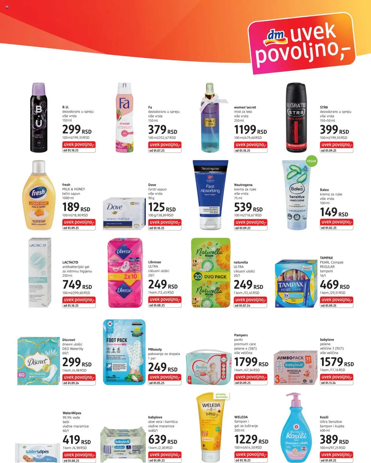 DM Drogerie katalog - važi od 16.10.2025 | Strana: 5 | Proizvode: Tečni sapun, Pampers, Šampon, Pakovanje