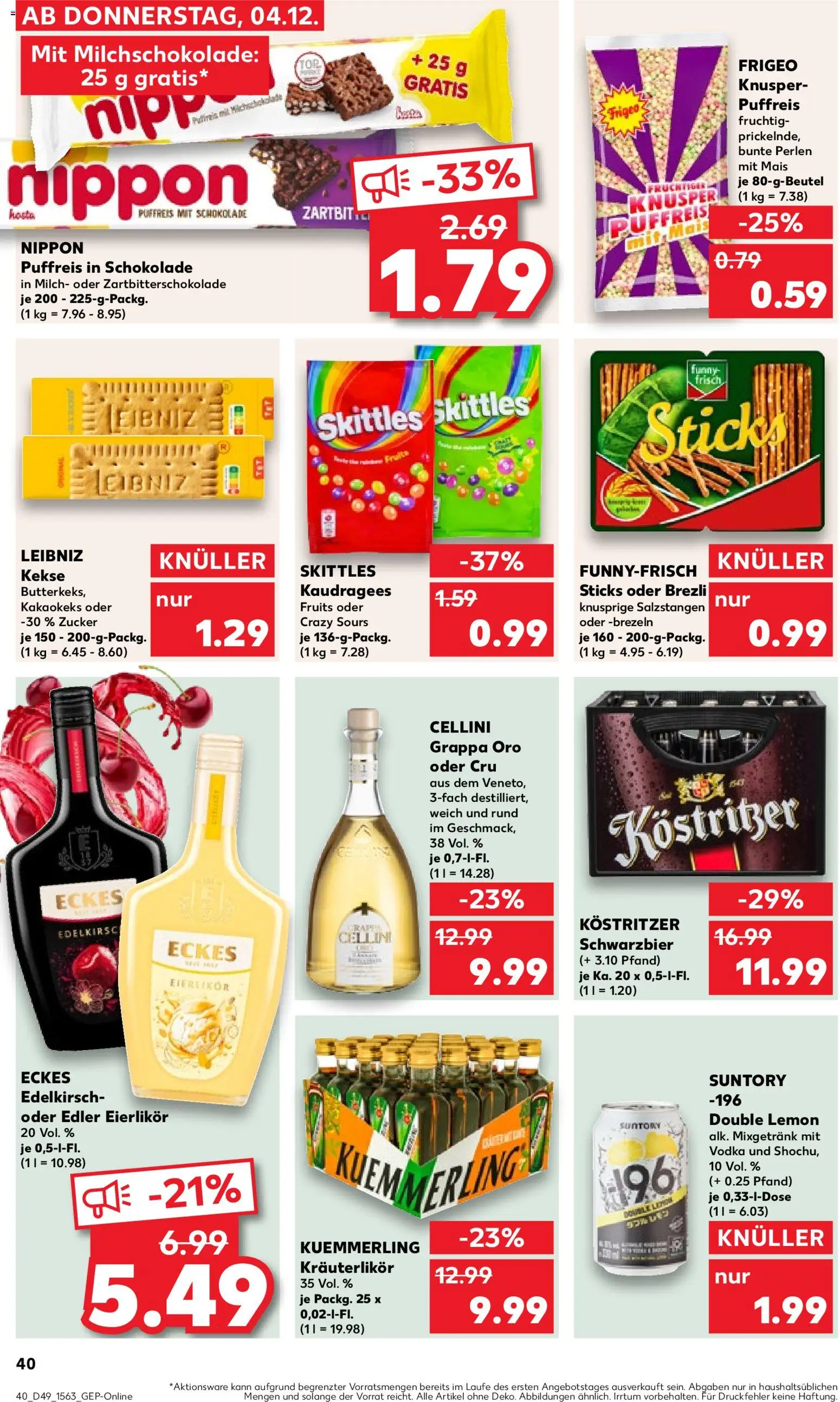 Kaufland prospekt Hamburg	 – gültig ab 04.12.2025 | Seite: 40 | Produkte: Milch, Kuemmerling, Vodka, Kekse