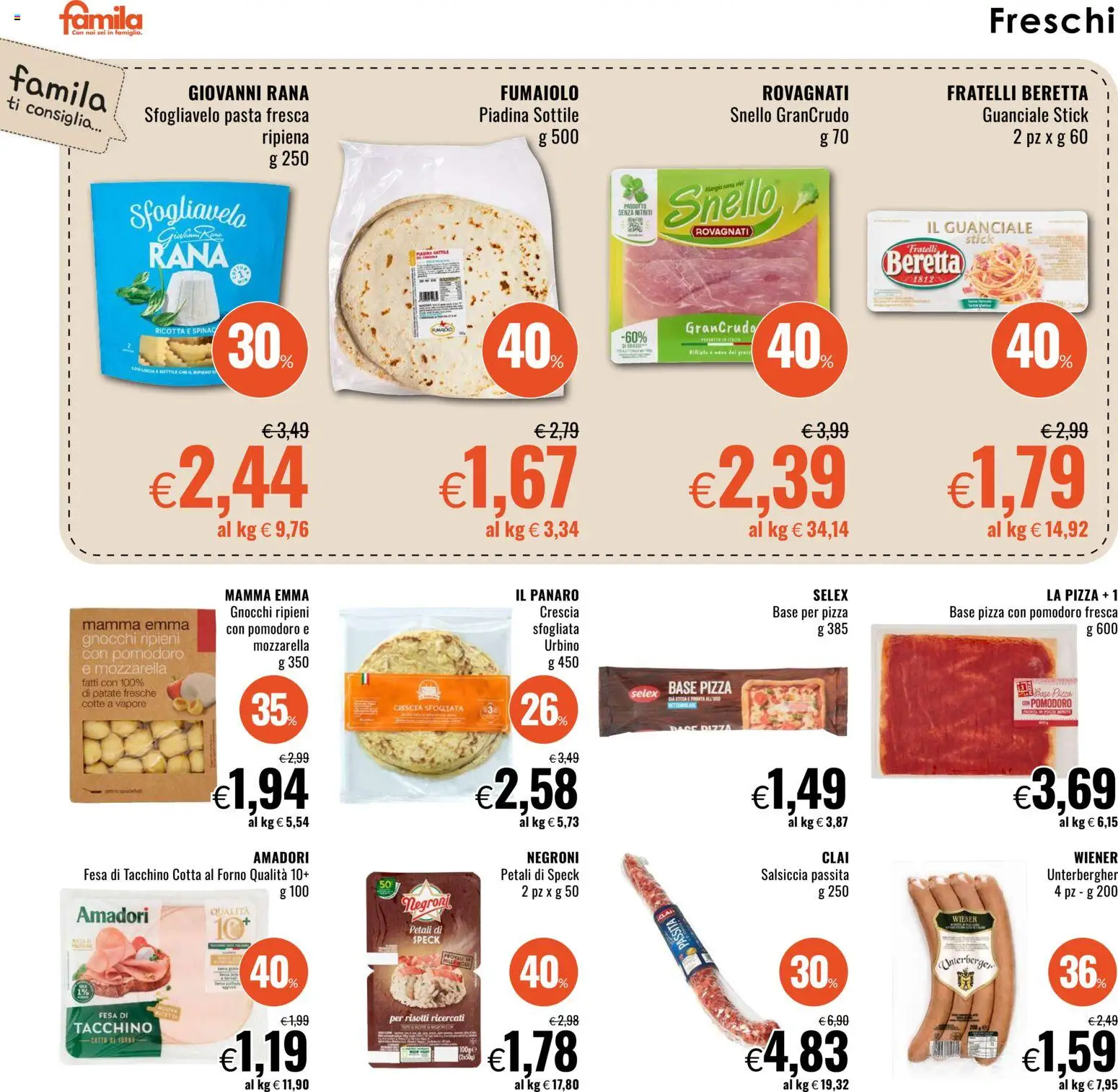 Volantino Famila del 19.02.2026 | Pagina: 8 | Prodotti: Pizza, Tacchino, Pomodoro, Forno