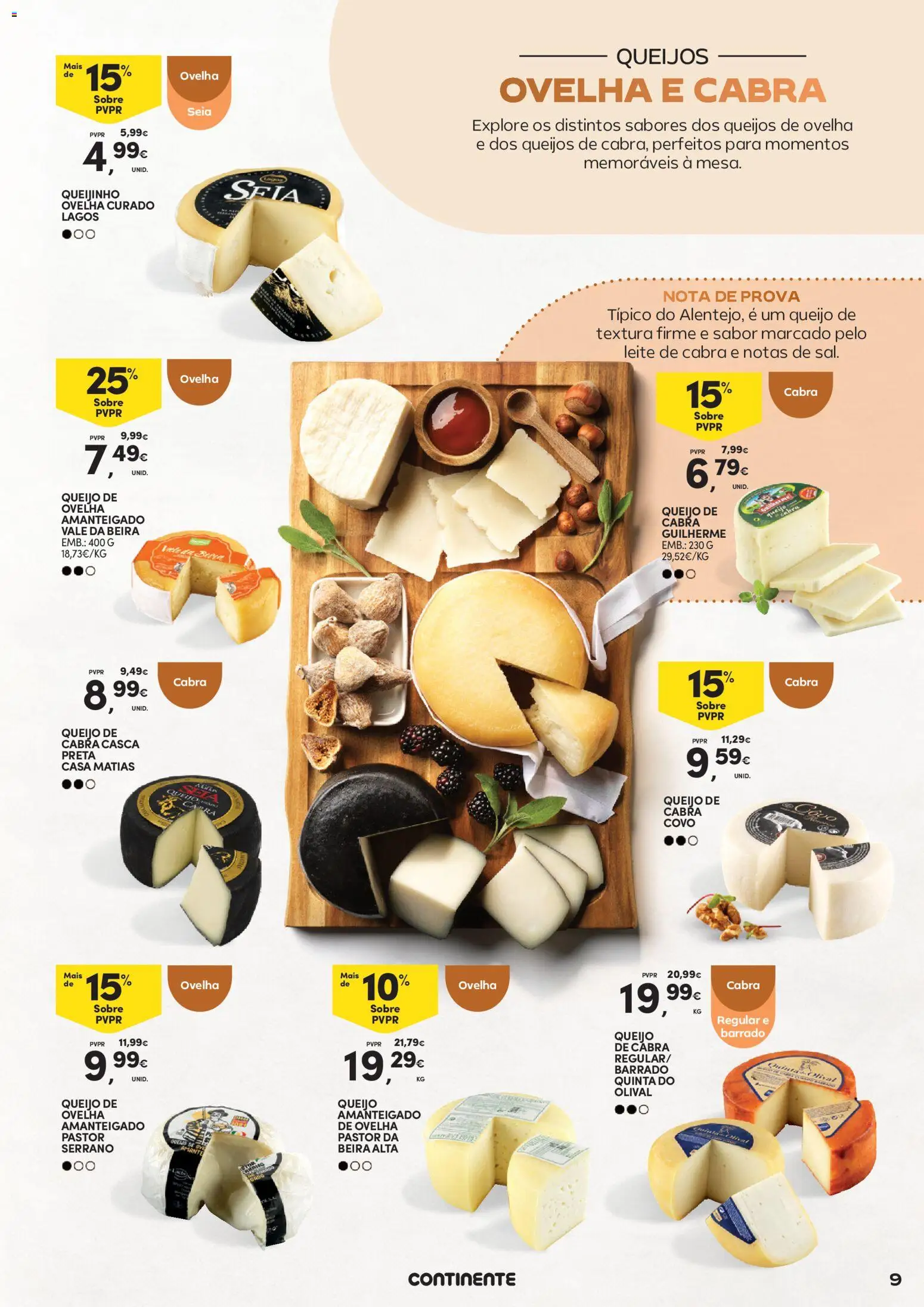 Continente - Queijos, Enchidos e Vinhos Aproveite para petiscar │ válido de 03.02.2026 | Página: 9 | Produtos: Queijo