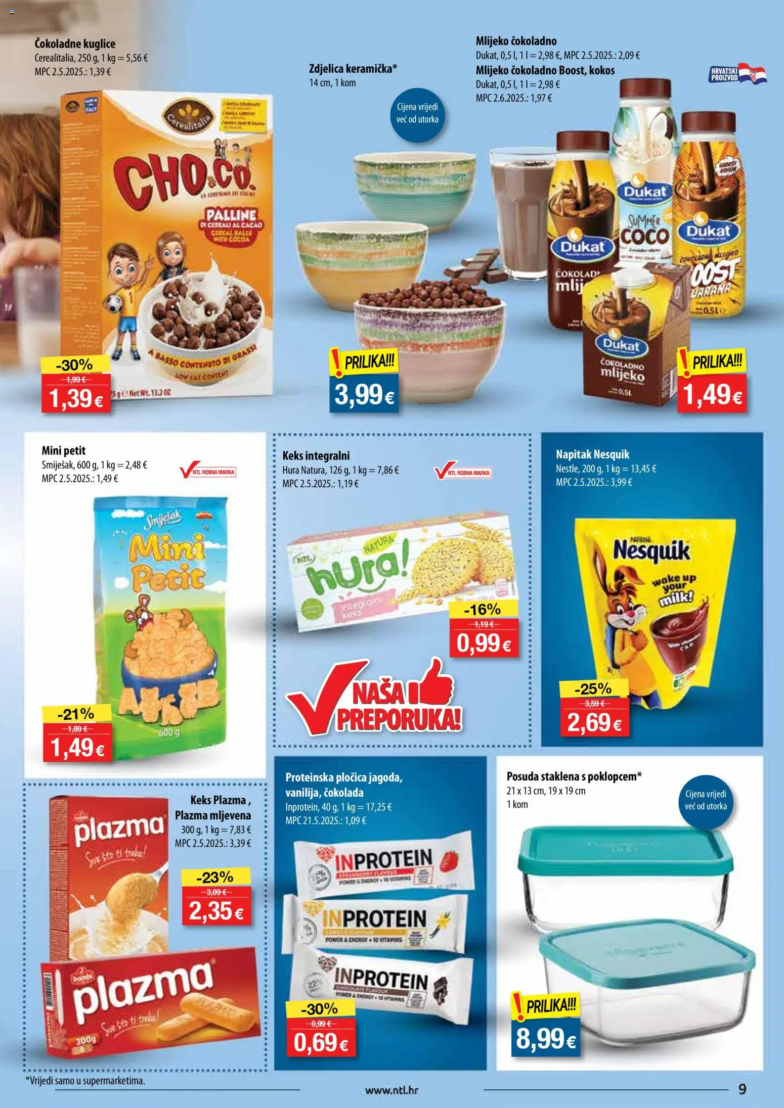 NTL katalog | vrijedi od 29.10.2025 | Stranica: 9 | Proizvodi: Mlijeko, Čokolada, Keks, Nesquik