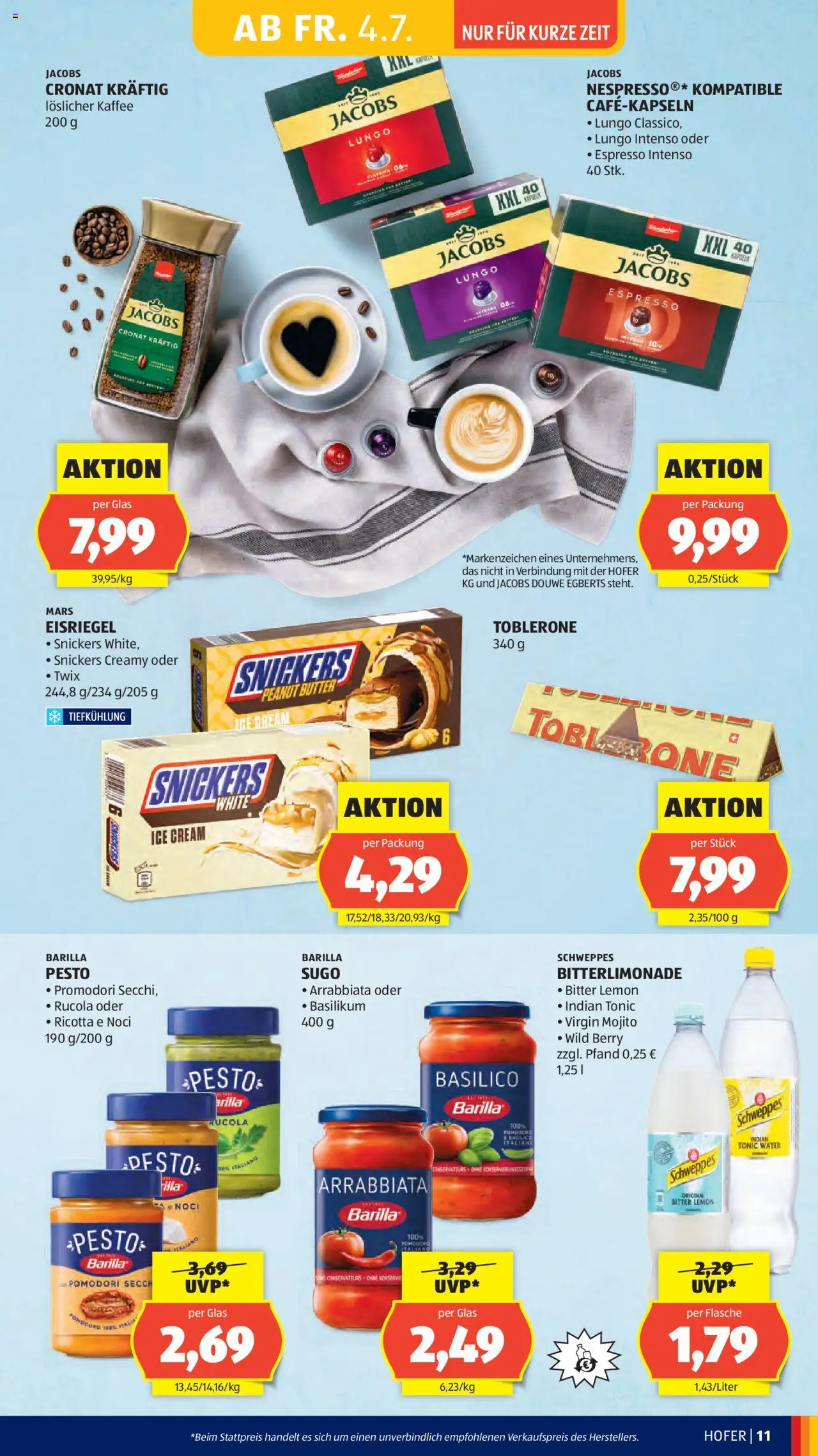 Hofer Flugblatt gültig ab 04.07.2025 | Seite: 13 | Produkte: Butter, Kaffee