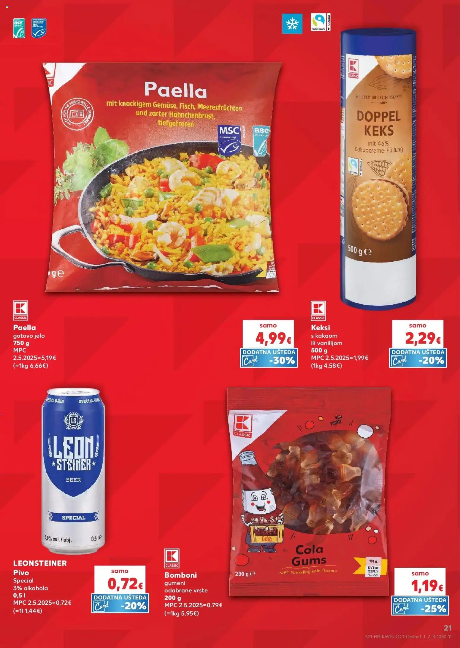 Kaufland katalog | vrijedi od 08.04.2026 | Stranica: 21 | Proizvodi: Keksi, Pivo, Bomboni, Keks