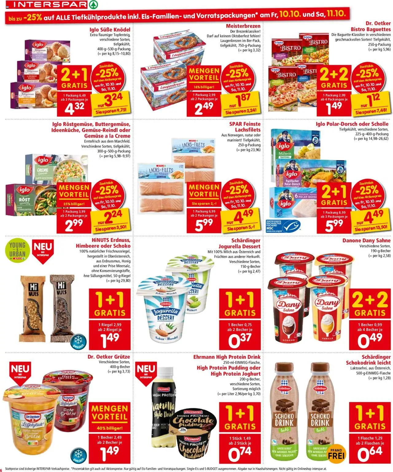 Interspar Flugblatt - Steiermark gültig ab 09.10.2025 | Seite: 6 | Produkte: Gemüse, Zucker, Milch, Creme