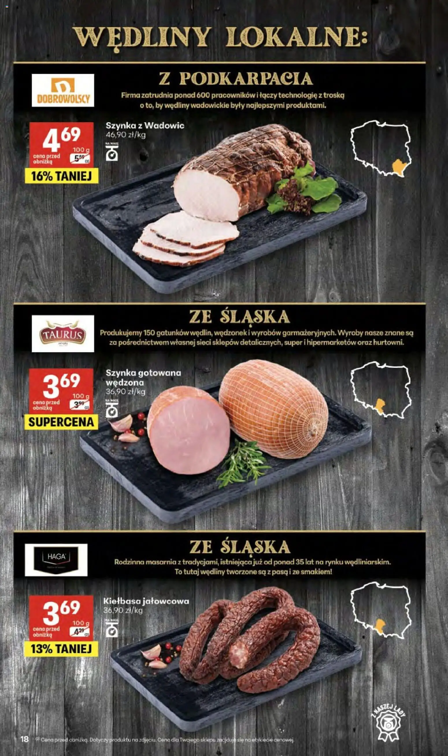 Delikatesy Centrum gazetka - Sklepy Własne od 02.04.2026 | Strona: 18 | Produkty: Kiełbasa, Szynka, Wędliny, Szynka gotowana
