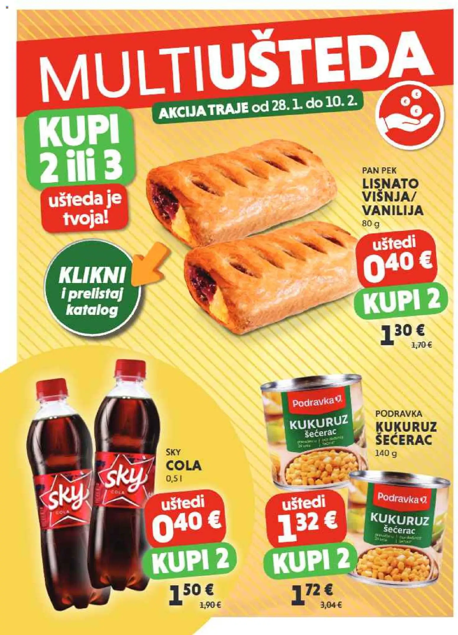 Studenac katalog | vrijedi od 04.02.2026 | Stranica: 2 | Proizvodi: Kukuruz, Podravka, Pan