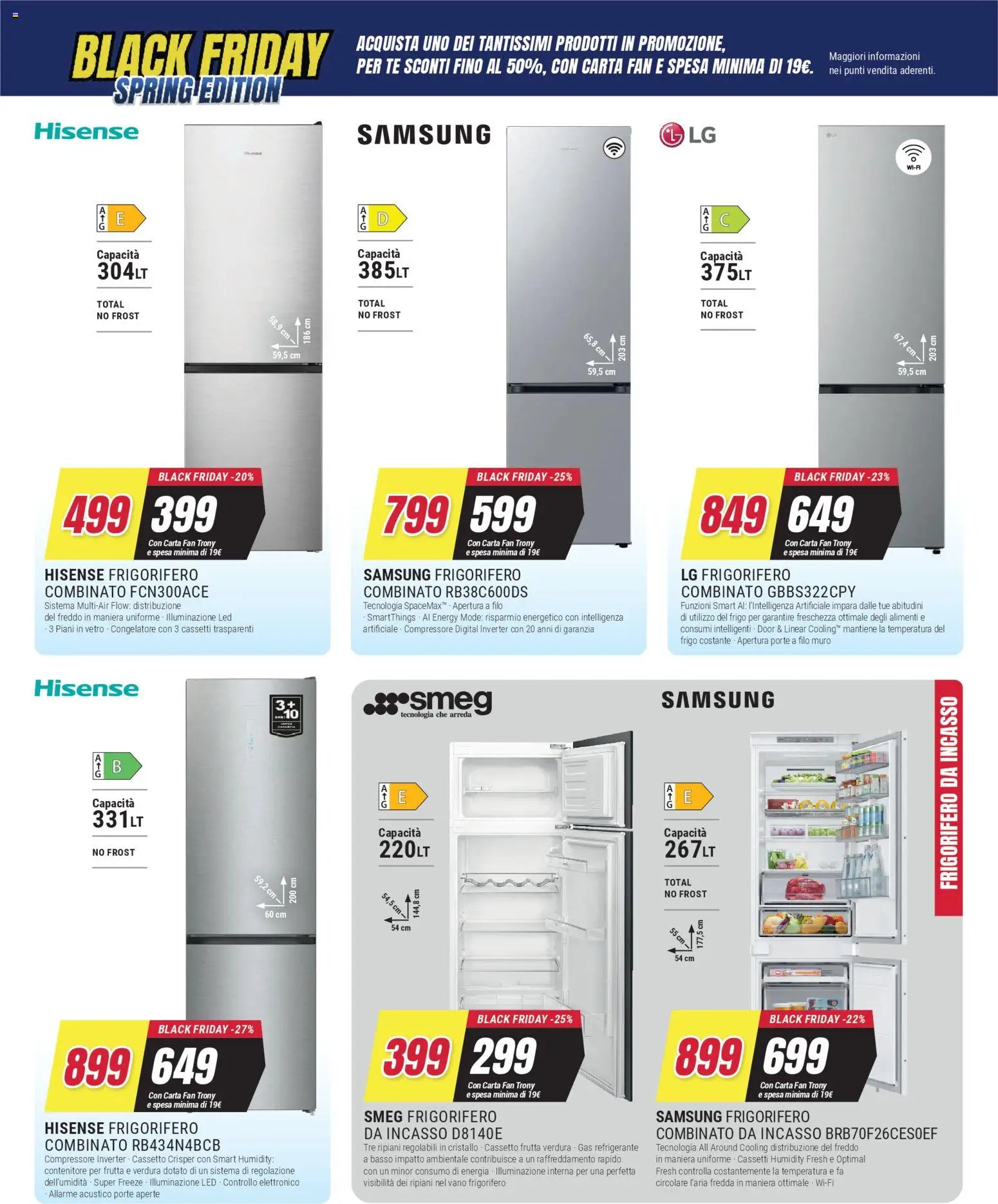 Volantino Trony del 19.03.2026 | Pagina: 30 | Prodotti: Compressore, Frigorifero, Congelatore, Frigorifero da incasso