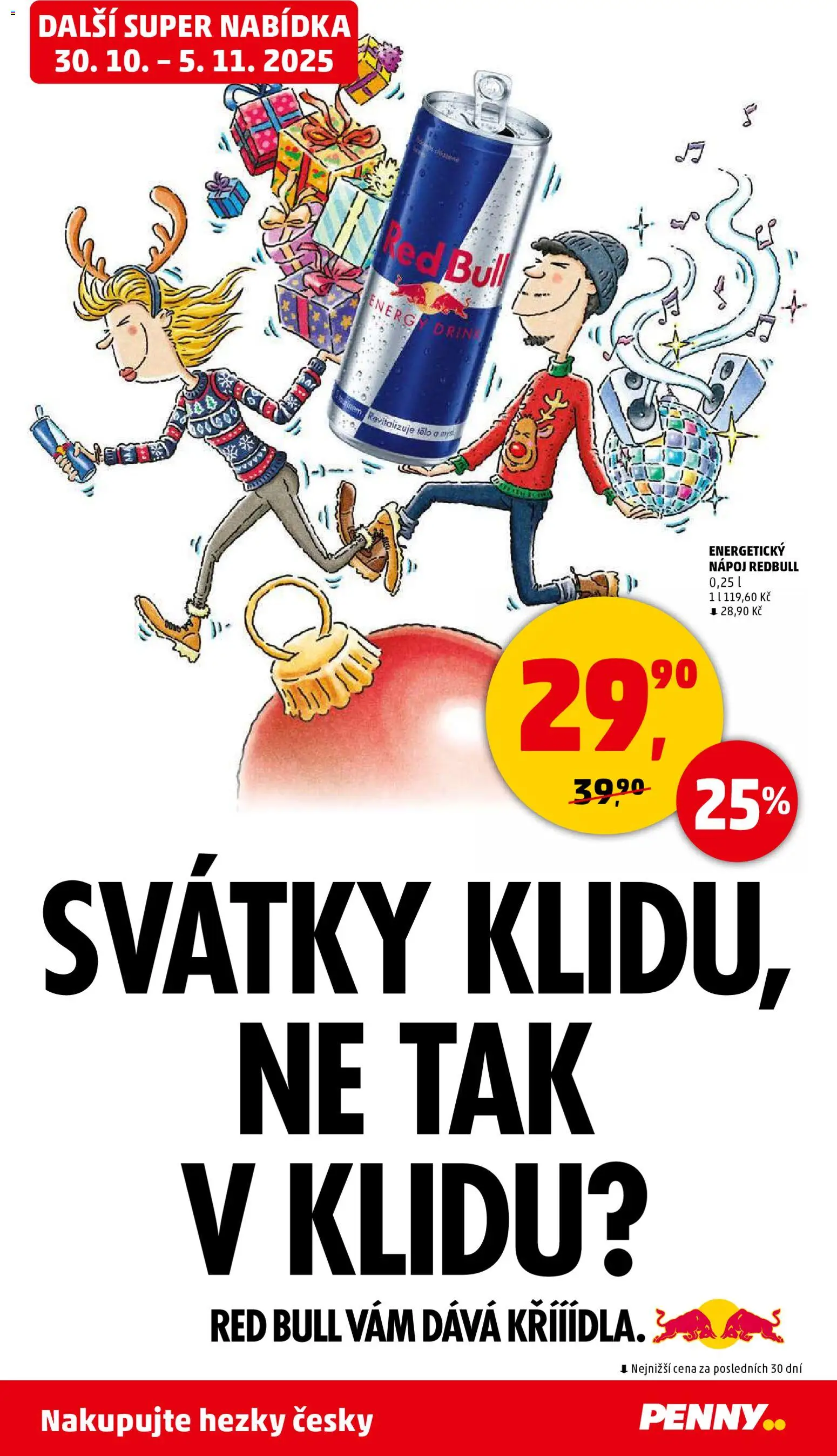 Penny Market leták - Čtvrtečník od 30.10.2025 | Strana: 30 | Produkty: Energetický nápoj, Red Bull, Redbull