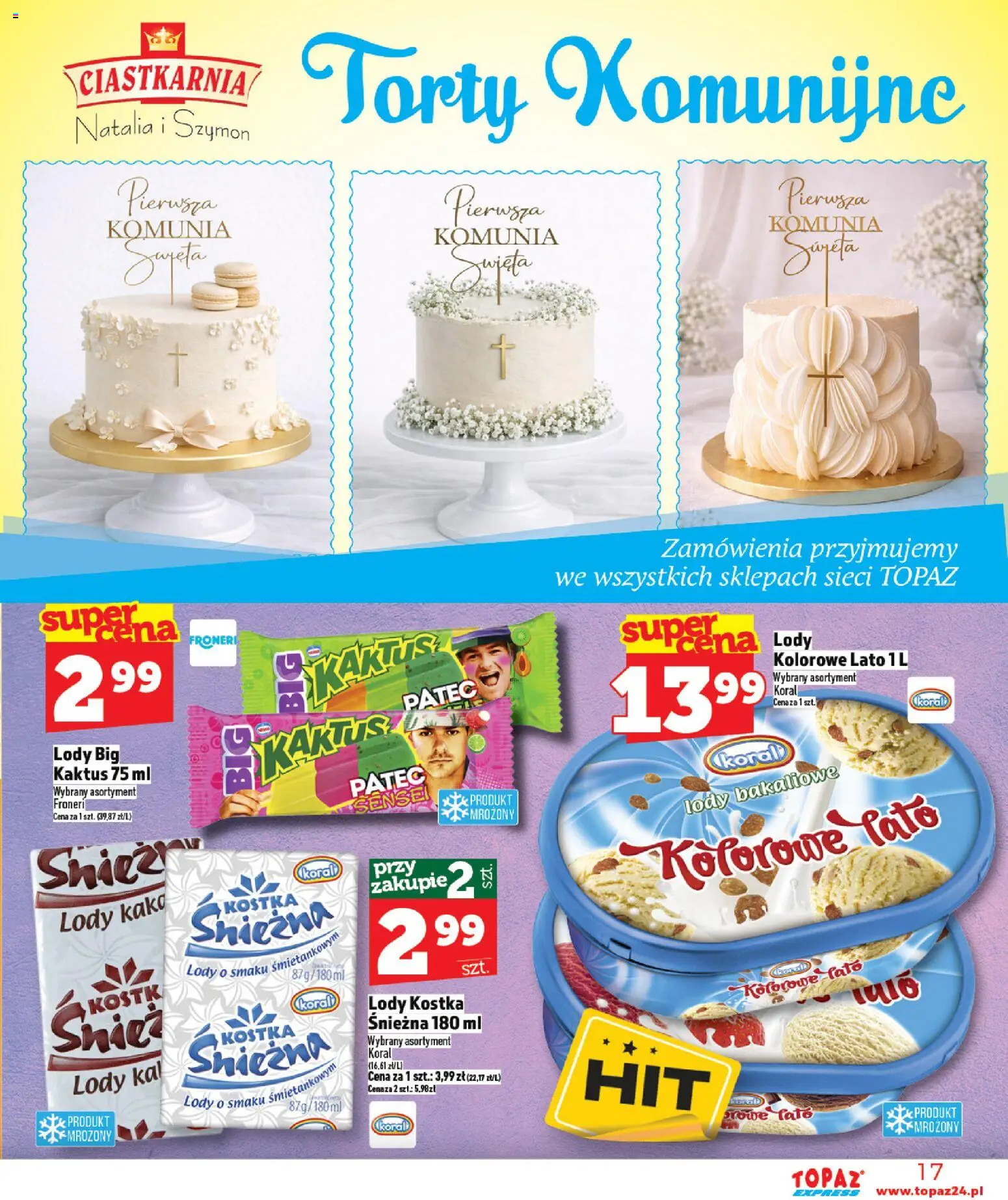 Topaz gazetka - Express od 09.04.2026 | Strona: 17 | Produkty: Lody