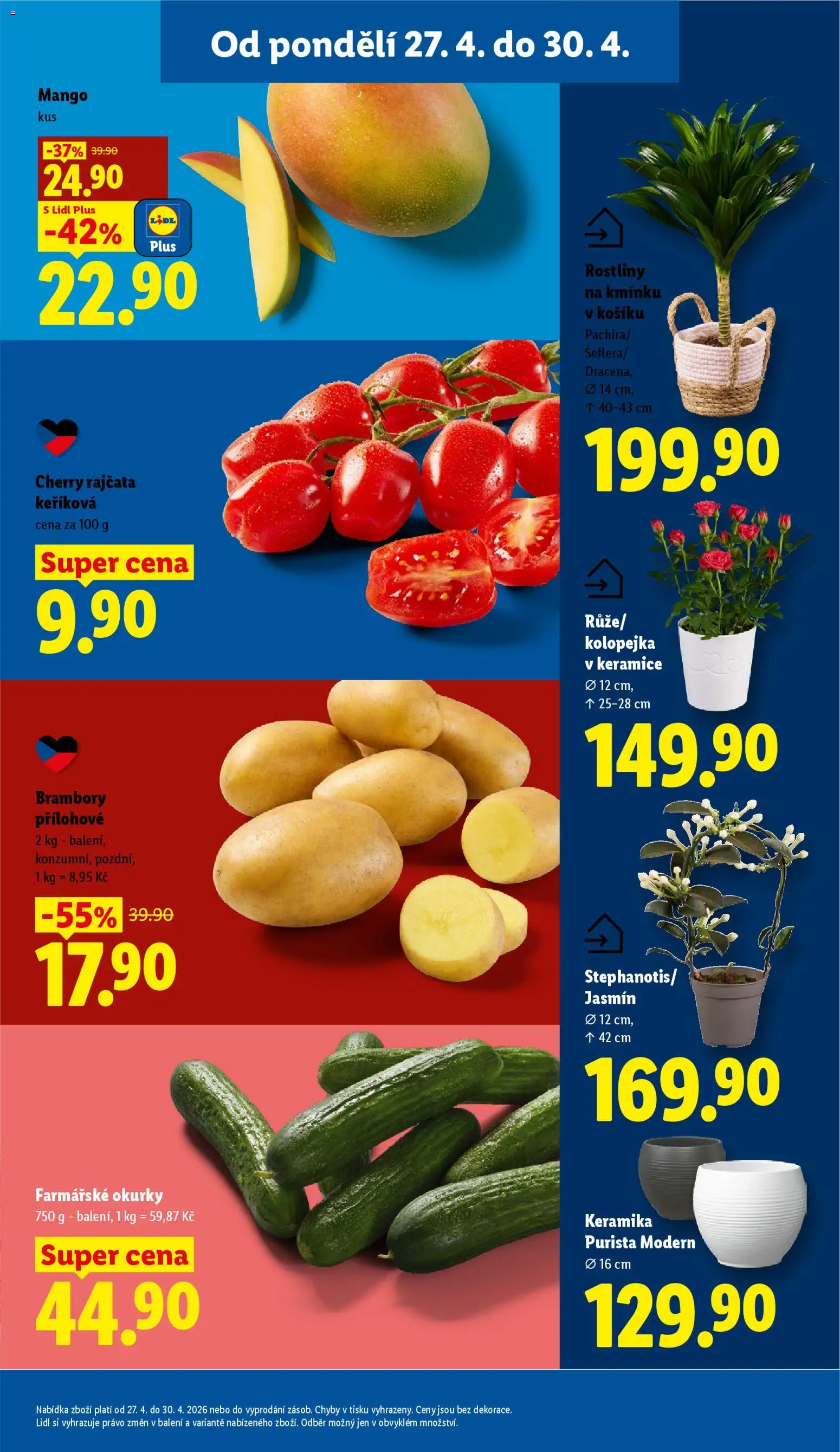 Lidl leták od 27.04.2026 | Strana: 11 | Produkty: Rajčata, Cherry rajčata, Okurky, Brambory