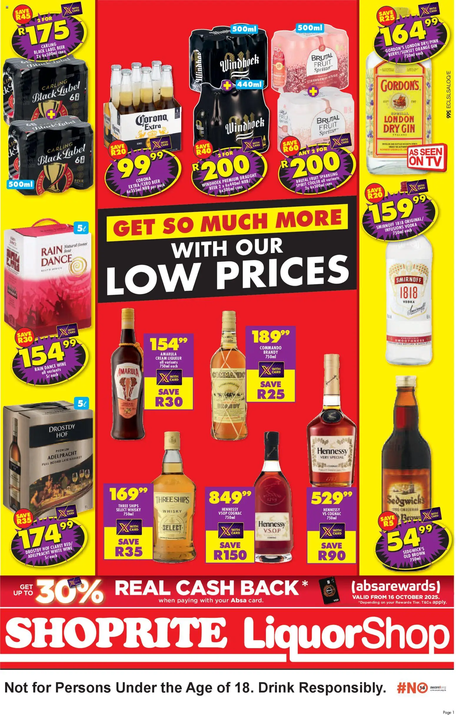 New Shoprite catalogue – valid from 24.02.2026 | Page: 1 | Products: Brandy, Cooler, Beer, Gin