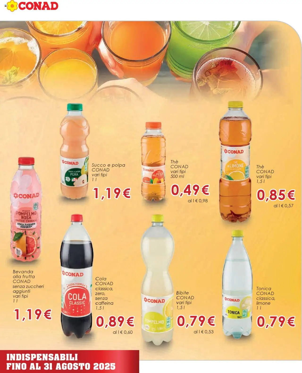 Volantino Conad del 09.07.2025 | Pagina: 5 | Prodotti: Pompelmo, Limone, The, Bibite