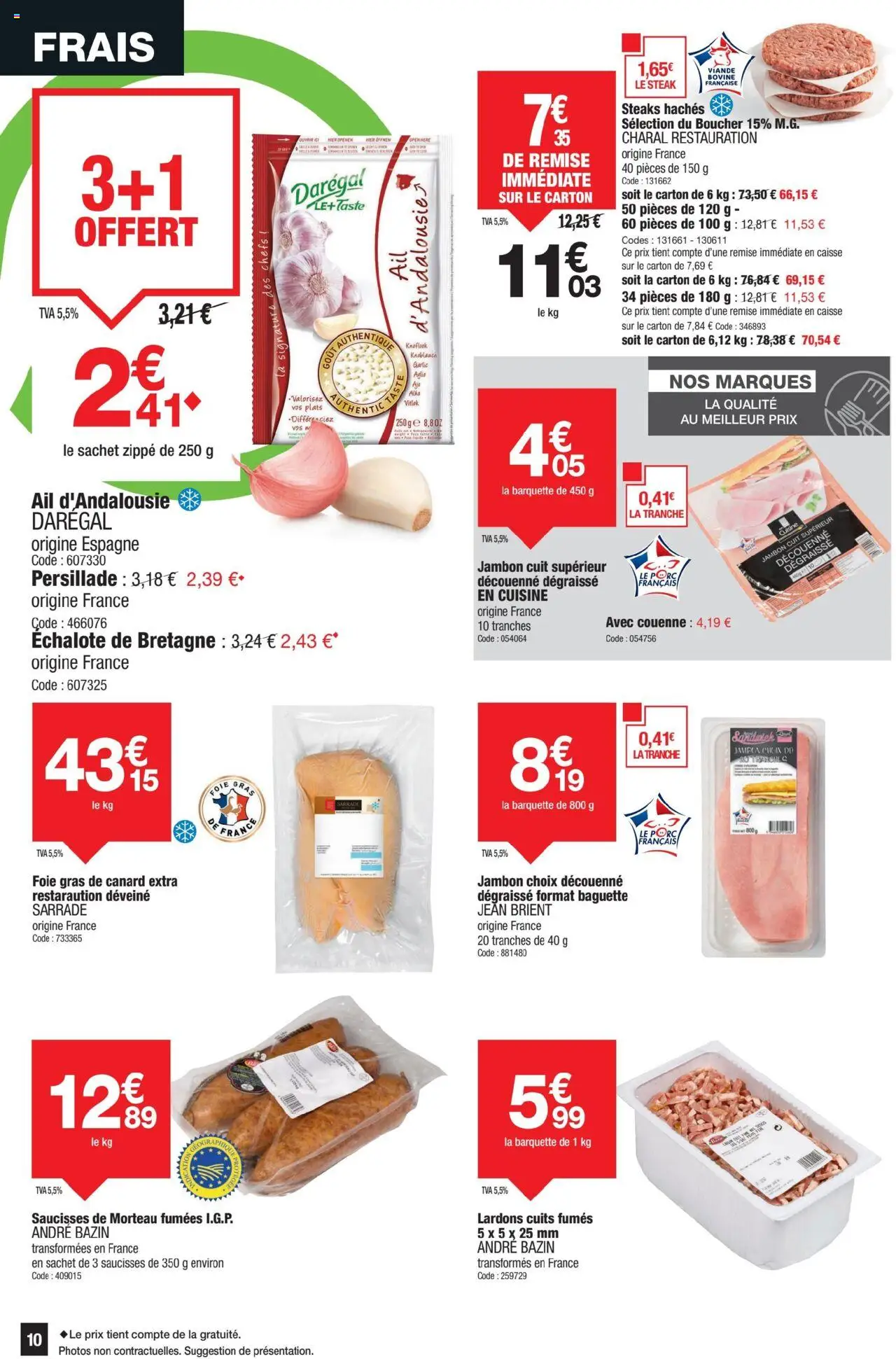  | Page: 10 | Produits: Foie Gras de Canard, Ail, Jambon, Viande bovine