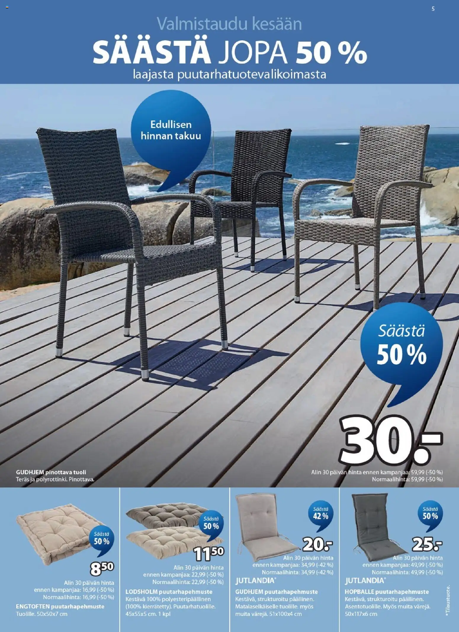 JYSK tarjoukset – voimassa 23.04.2026 alkaen | Sivu: 5 | Tuotteet: Tuoli, Pinottava tuoli