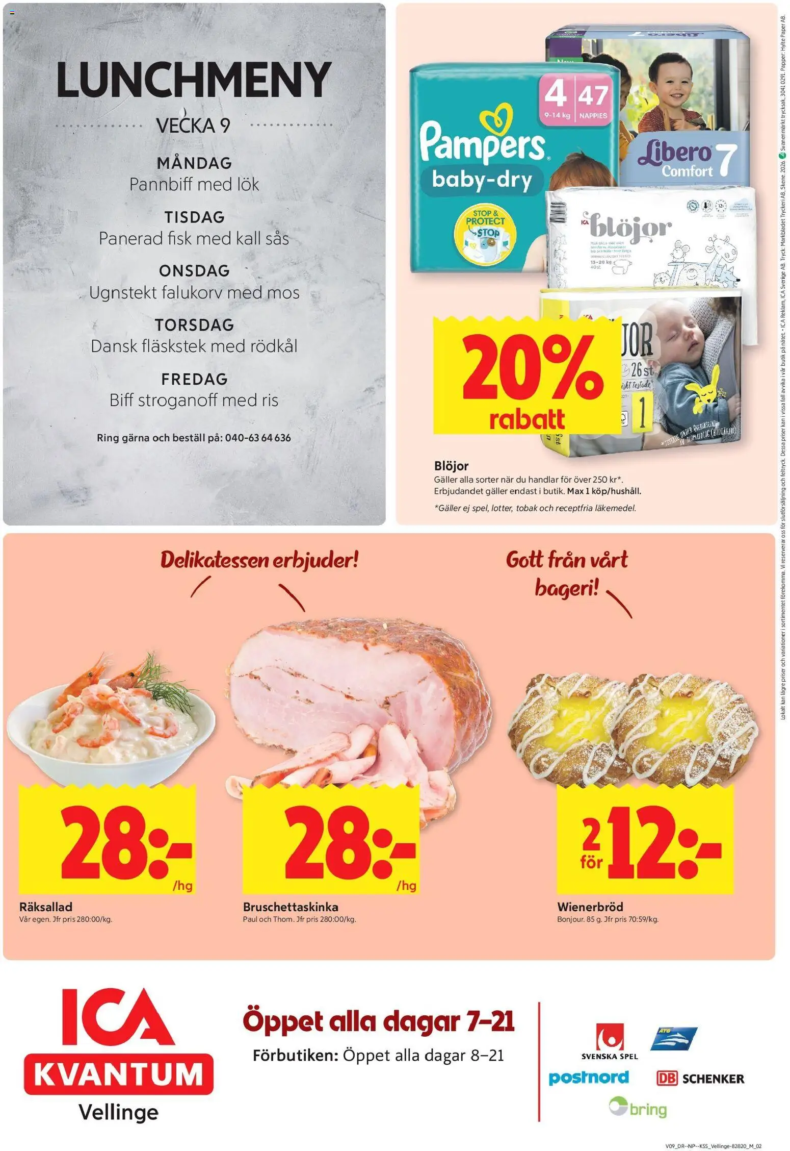 ICA Kvantum reklamblad aktuell från 23.02.2026 | Sida: 12 | Produkter: Galler, Ring, Ris, Blöjor