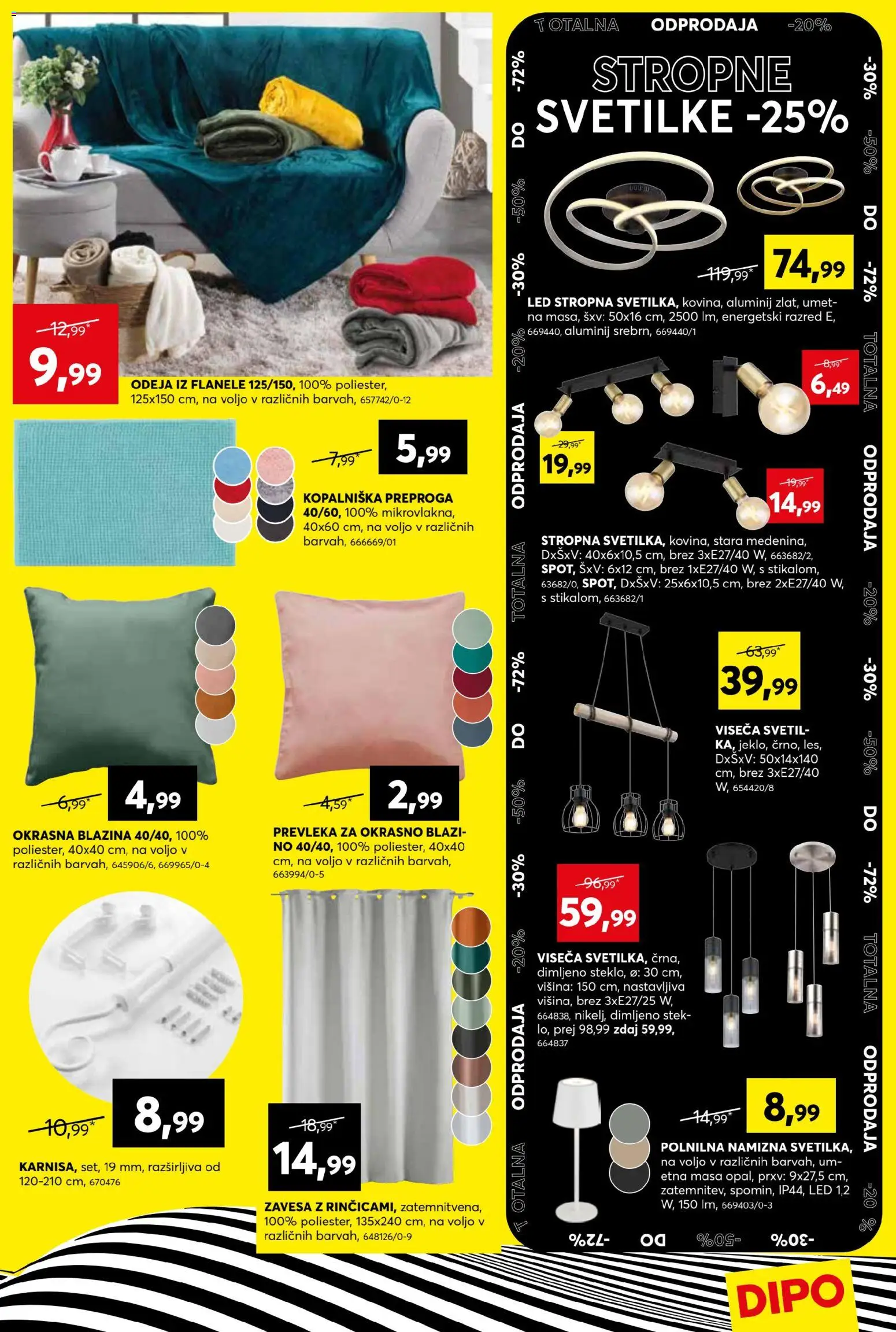 Novi Dipo katalog ponudbe – veljaven od 14.01.2026 | Stran: 15 | Izdelki: Prevleka, Blazina, Odeja, Preproga