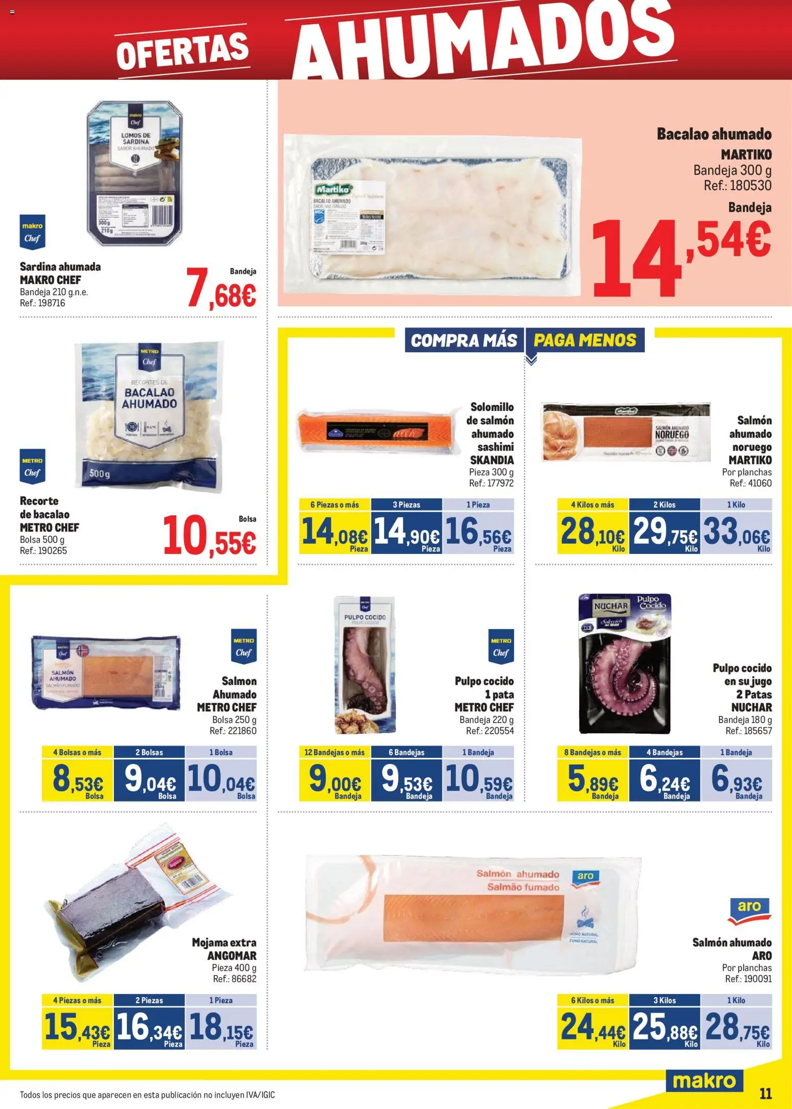 Makro - Precios Levante │ válido desde el 03.11.2025 | Página: 11 | Productos: Jugo, Bolsa, Salmón ahumado, Bandeja
