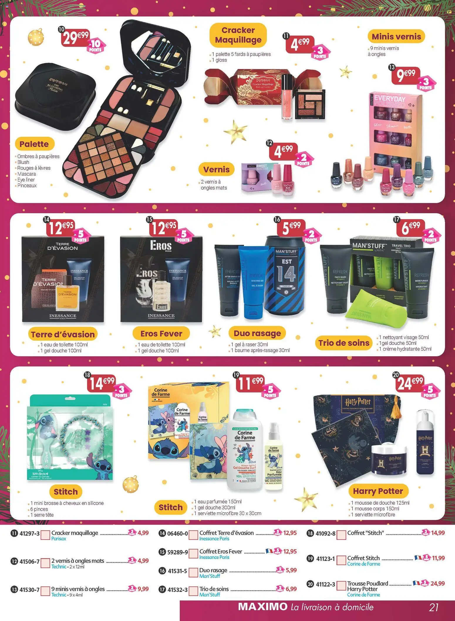 {H1} | Page: 21 | Produits: Pinces, Gel à raser, Eau de toilette, Blush