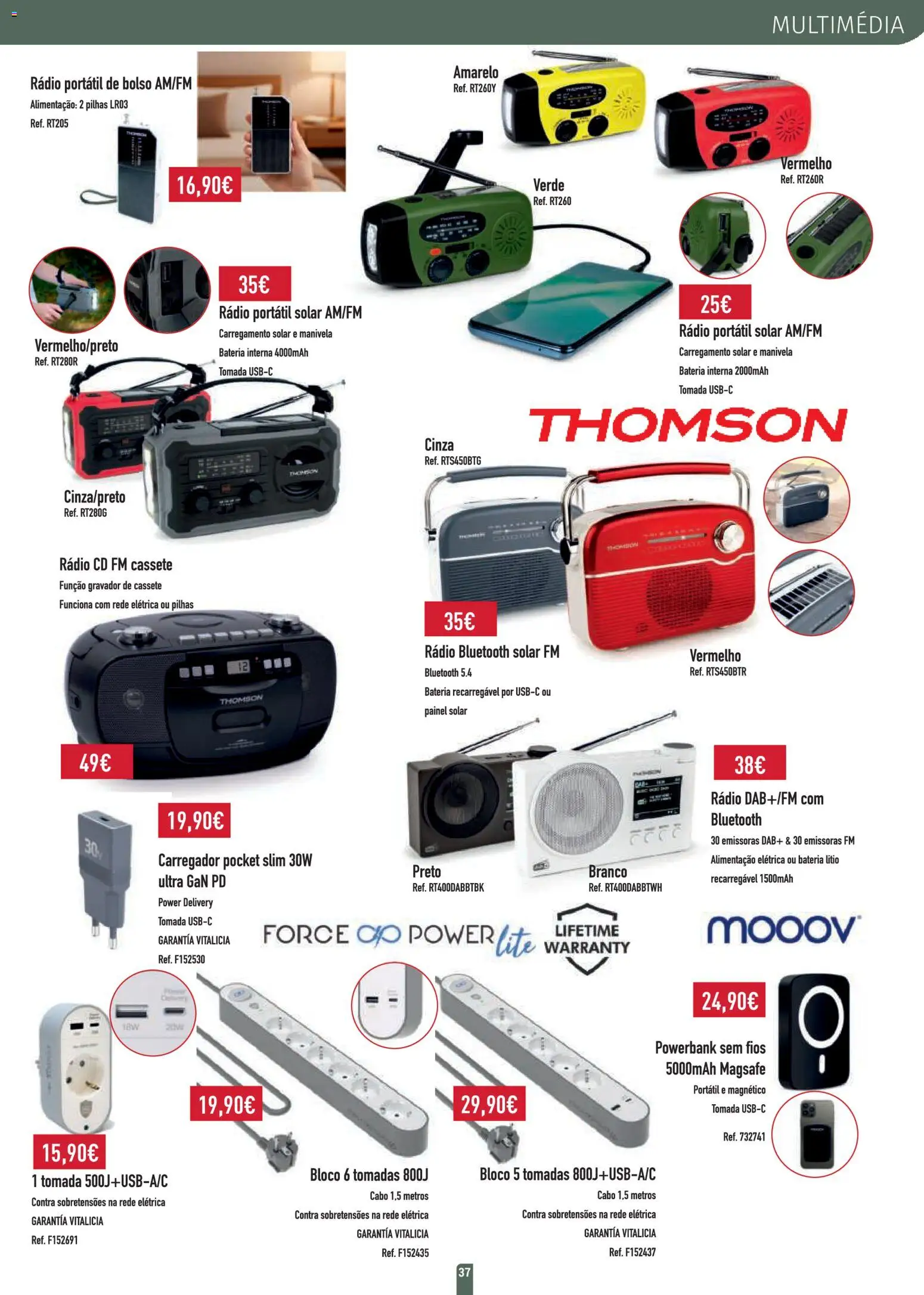 E.Leclerc folheto Jardim Lordelo │ válido de 23.03.2026 | Página: 37 | Produtos: Rádio, Cabo, Tomada, Bateria