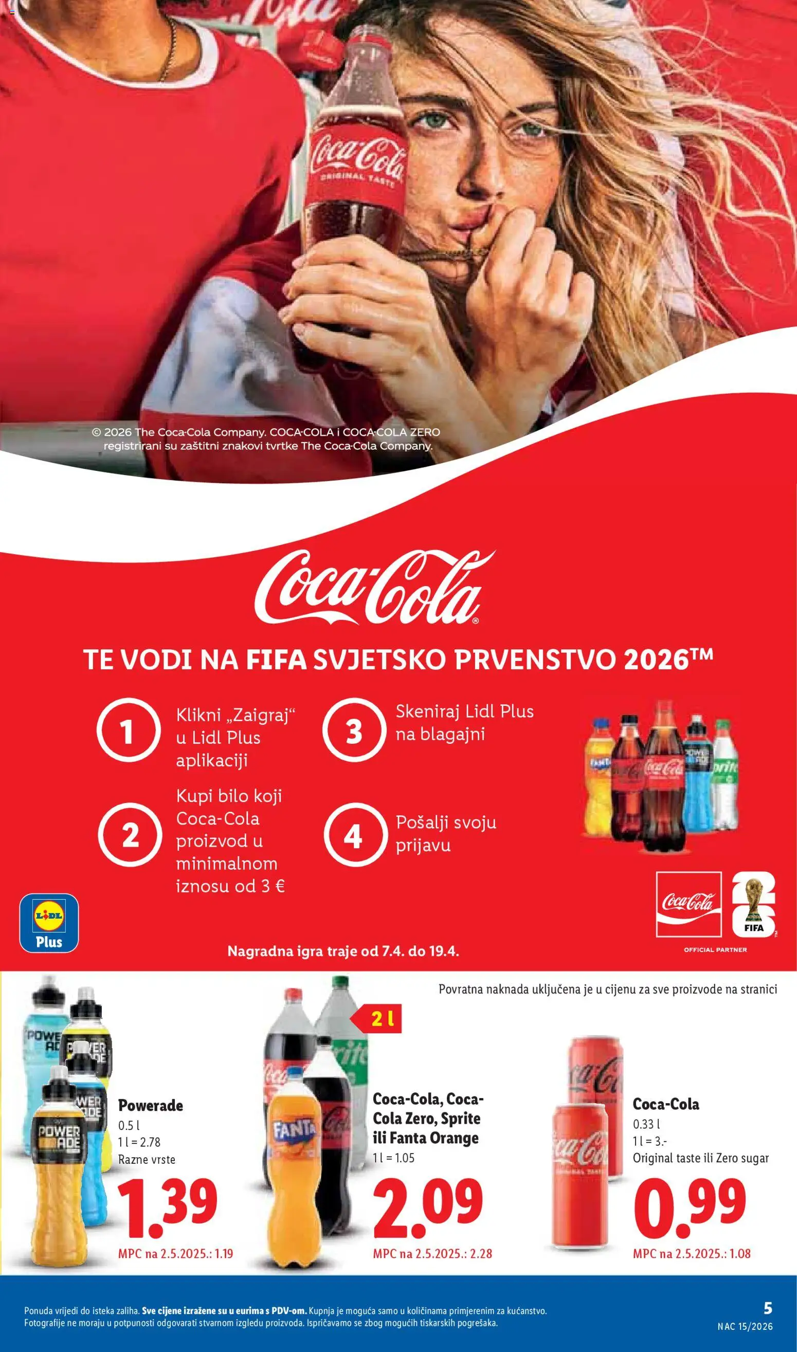Lidl katalog | vrijedi od 07.04.2026 | Stranica: 5 | Proizvodi: Coca cola, Fanta, Sprite, Igra
