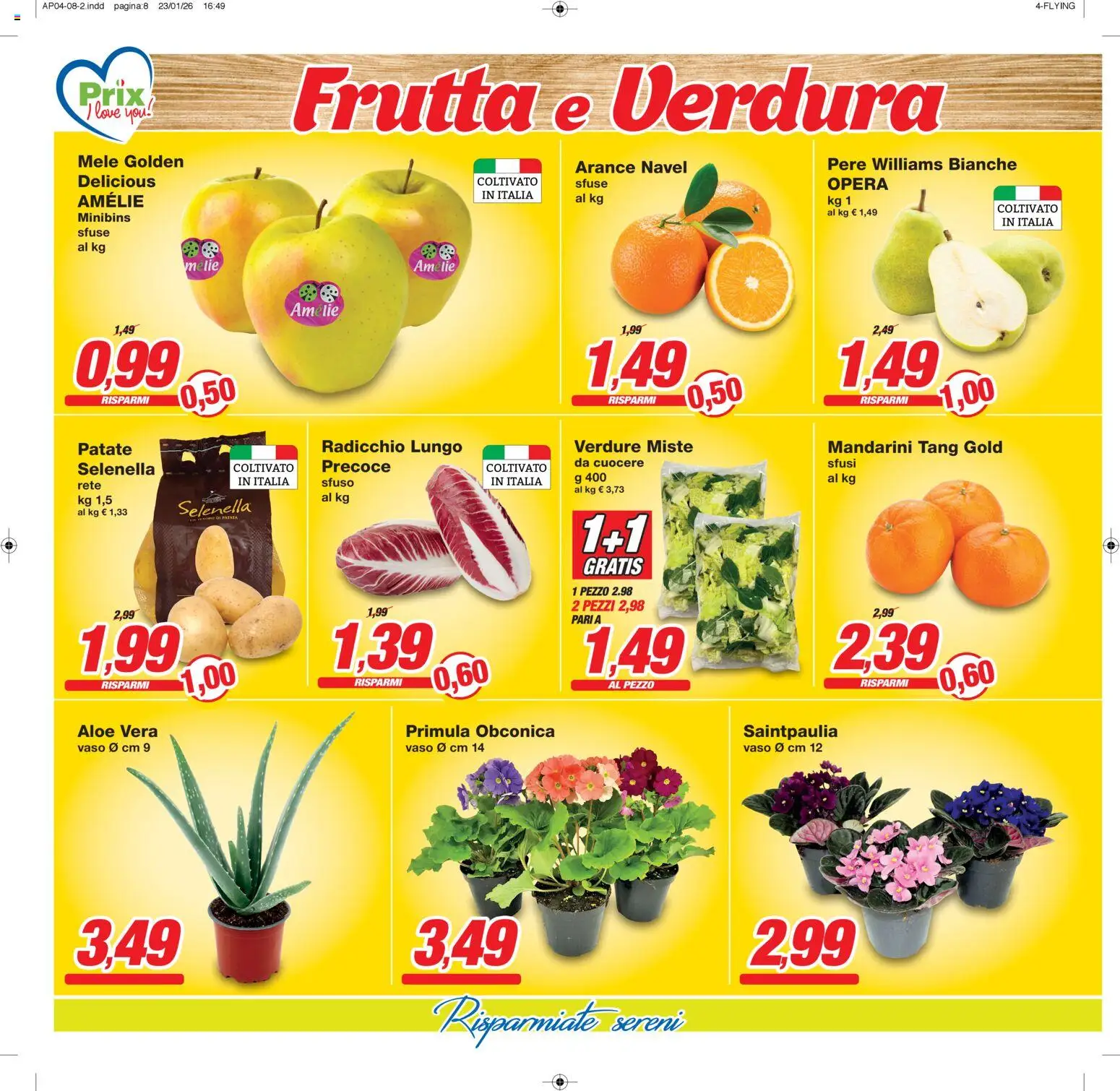 Volantino Prix del 03.02.2026 | Pagina: 8 | Prodotti: Mandarini, Verdure, Frutta, Aloe vera